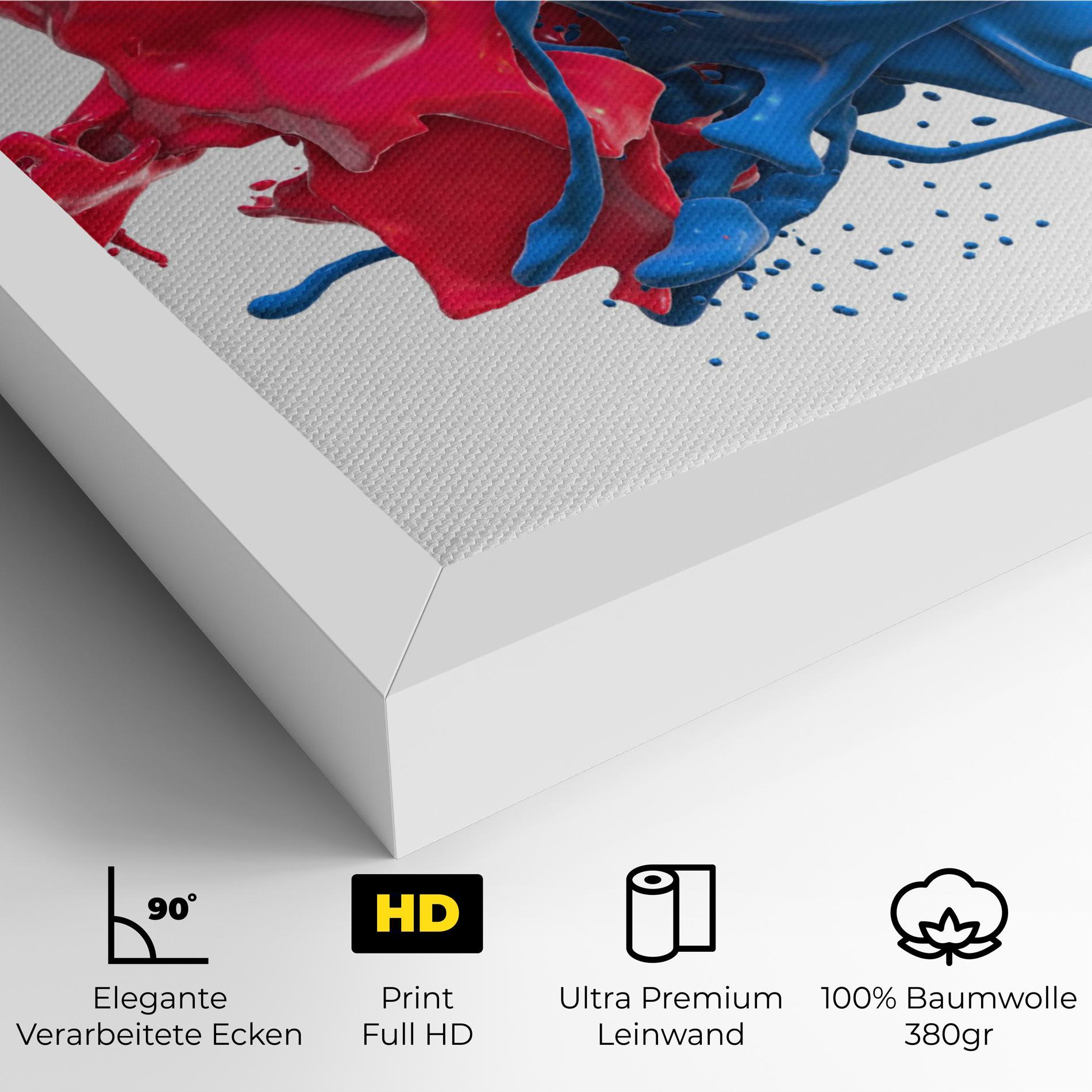 Leinwandbild Pink And Blue Splash mockup 4