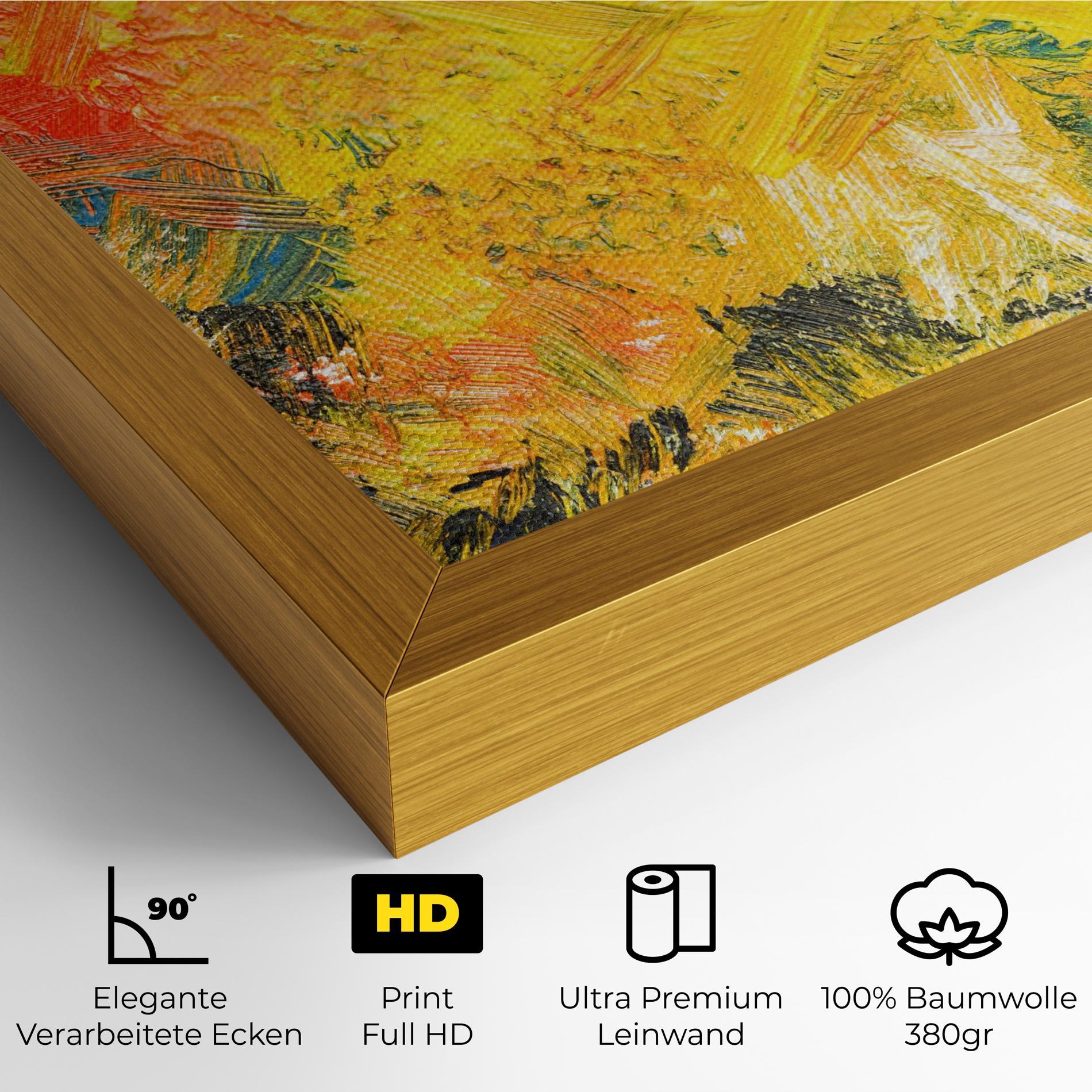 Leinwandbild Artistic Yellow Painting mockup 4