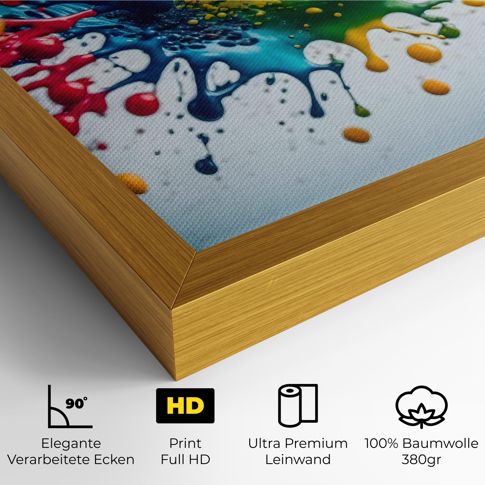 Leinwandbild Colorful Splash Rainbow mockup 4