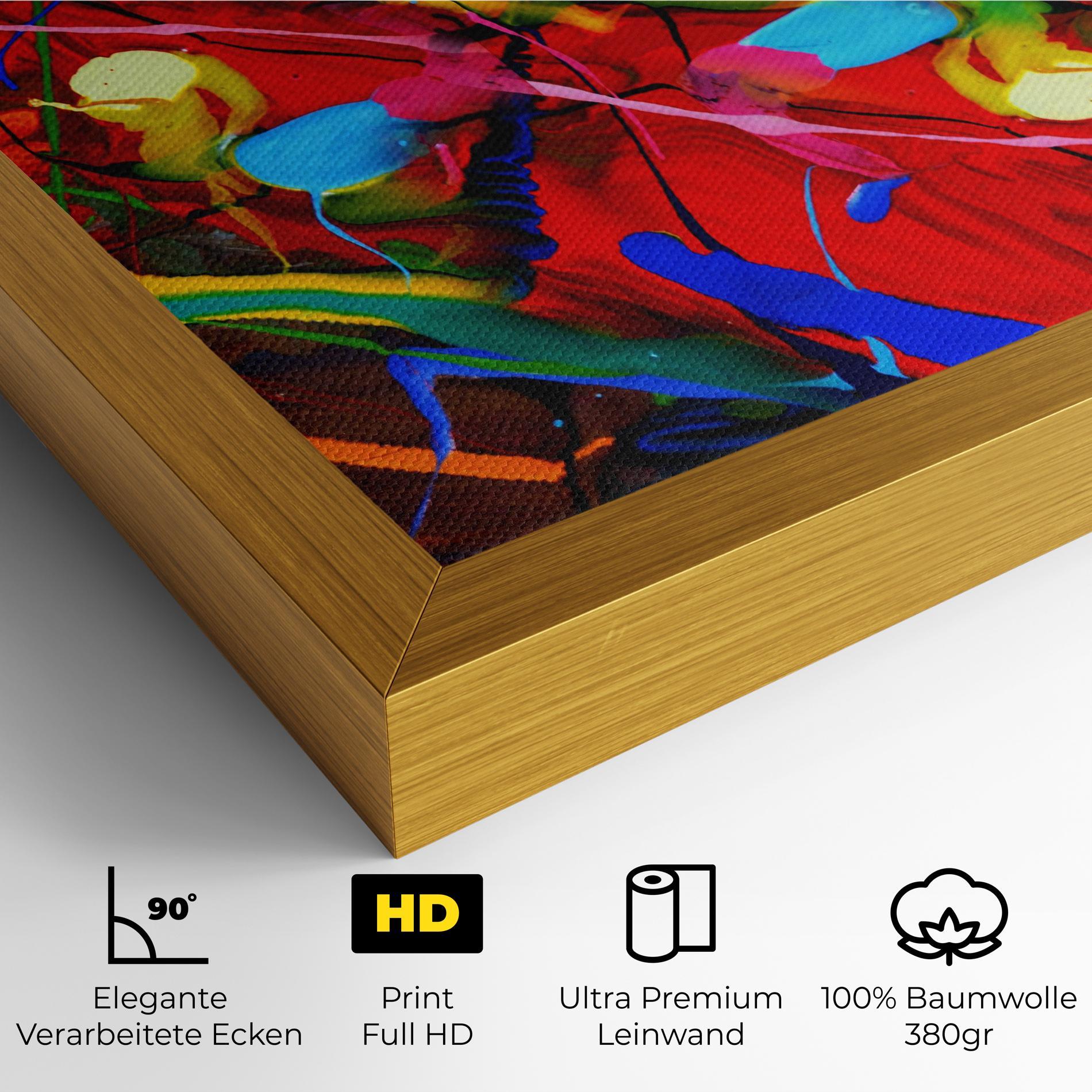 Leinwandbild Hand Draw Red Painting mockup 4