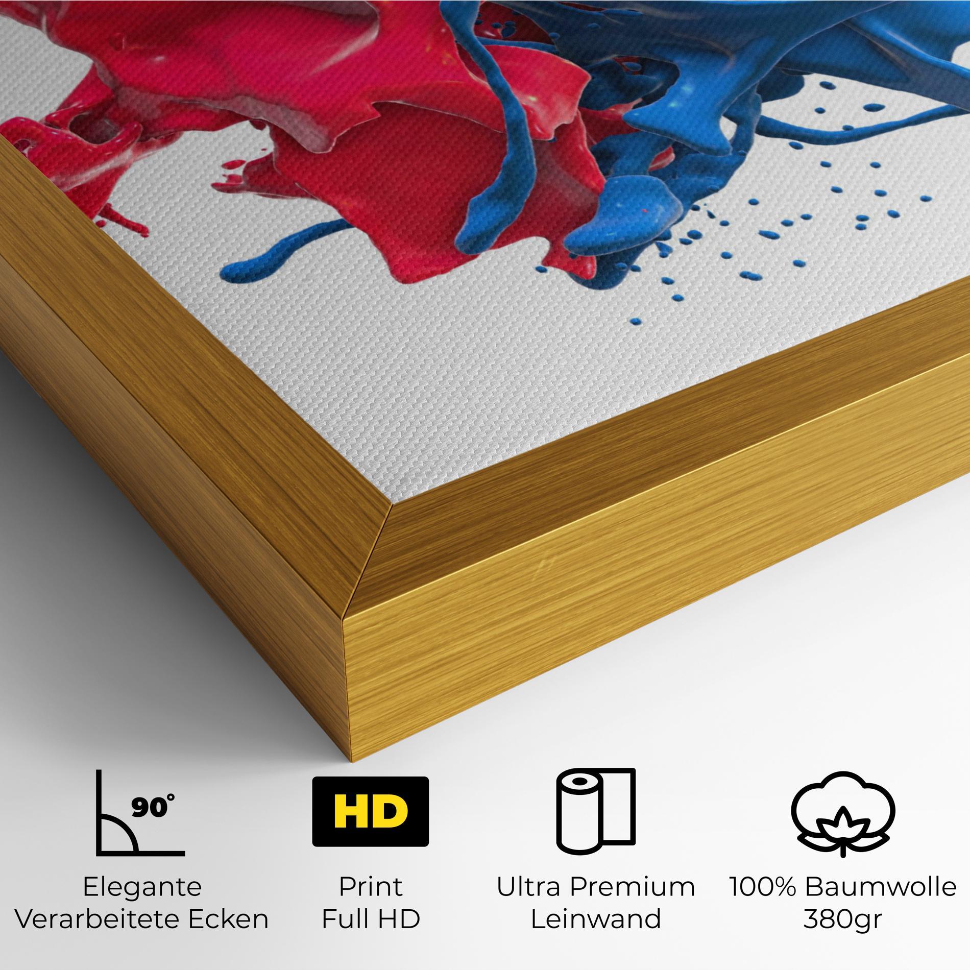 Leinwandbild Pink And Blue Splash mockup 4