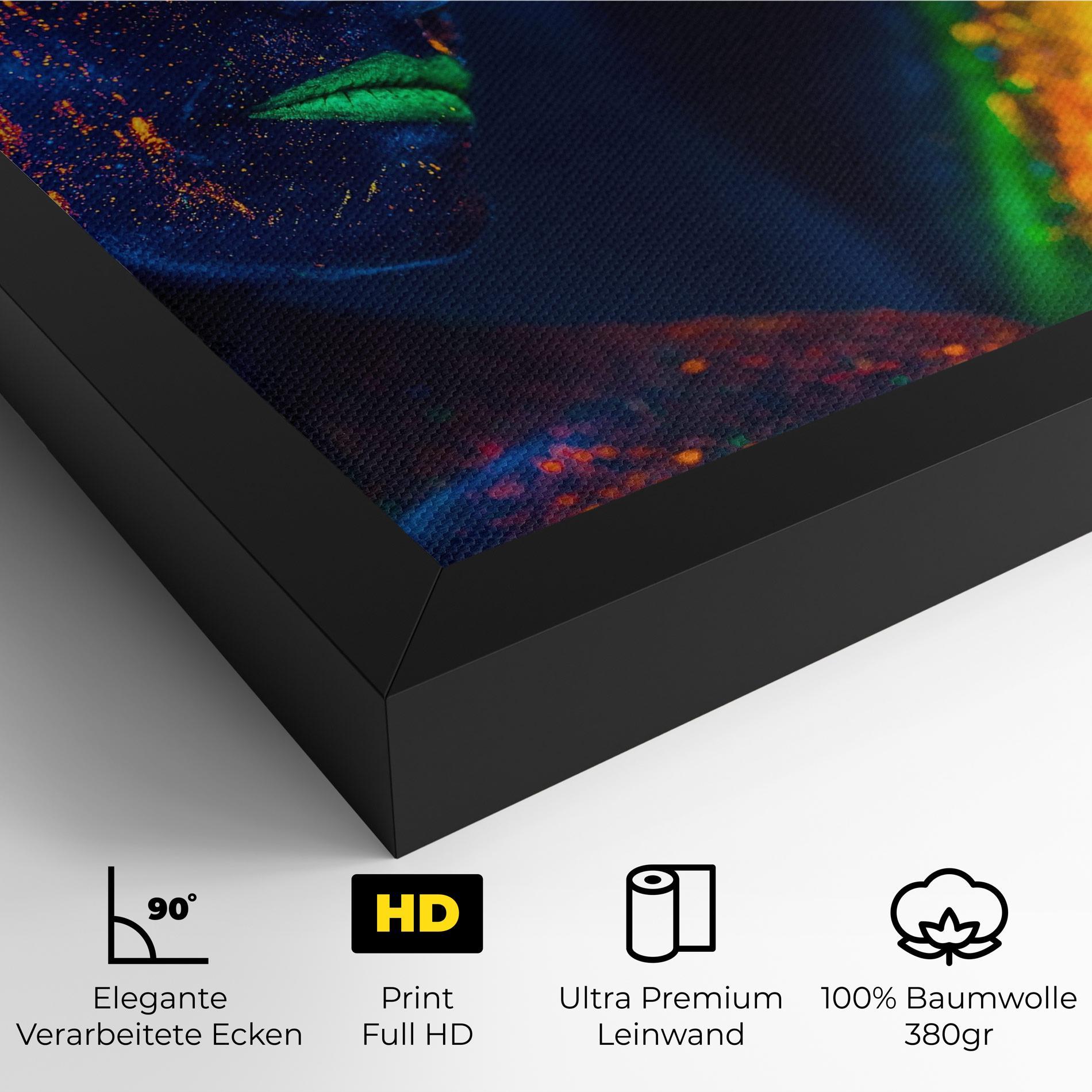 Leinwandbild Fluorescent Green Lips mockup 4