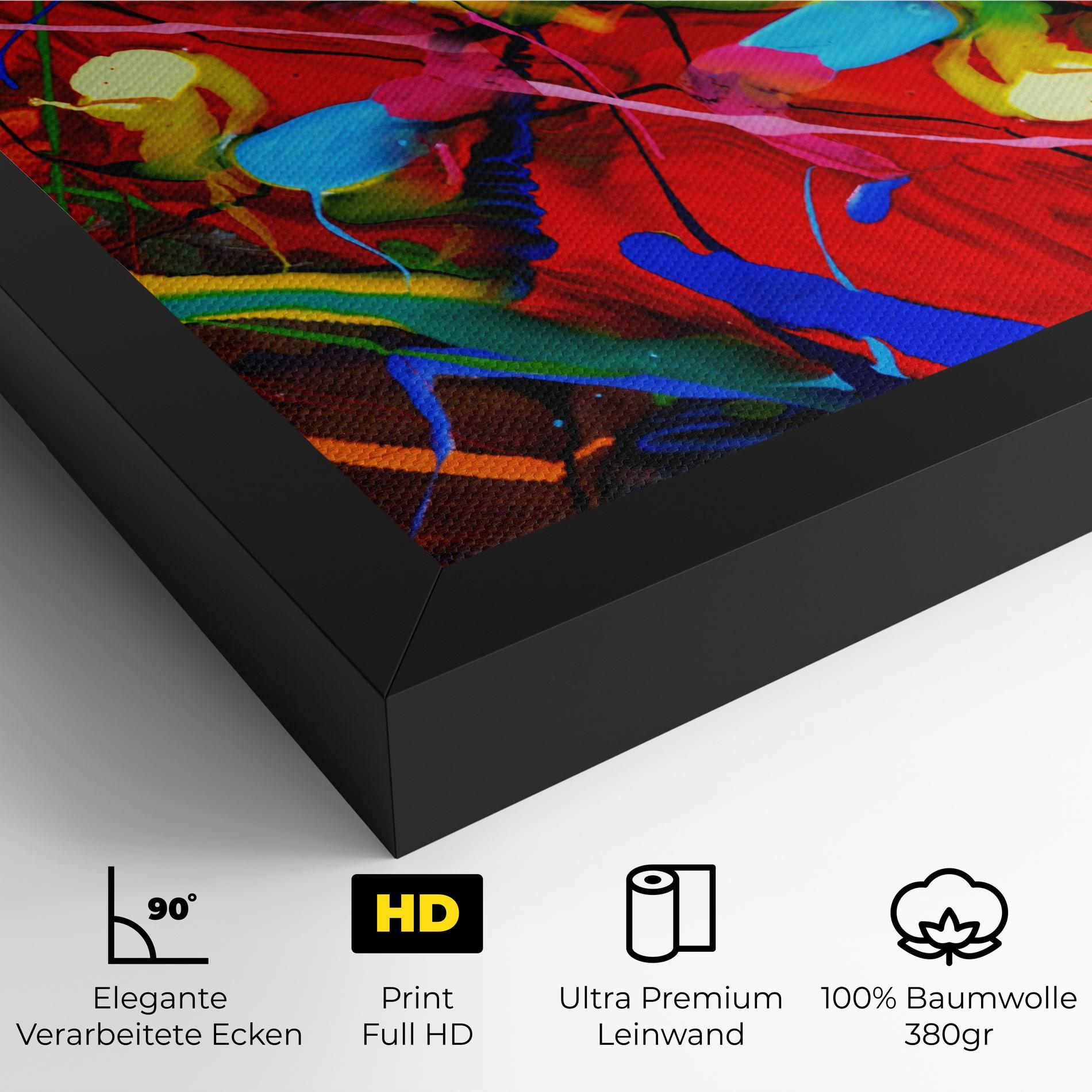 Leinwandbild Hand Draw Red Painting mockup 4