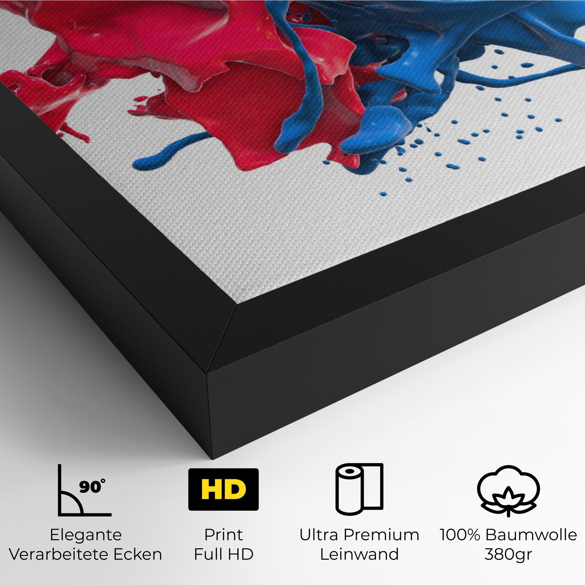 Leinwandbild Pink And Blue Splash mockup 4