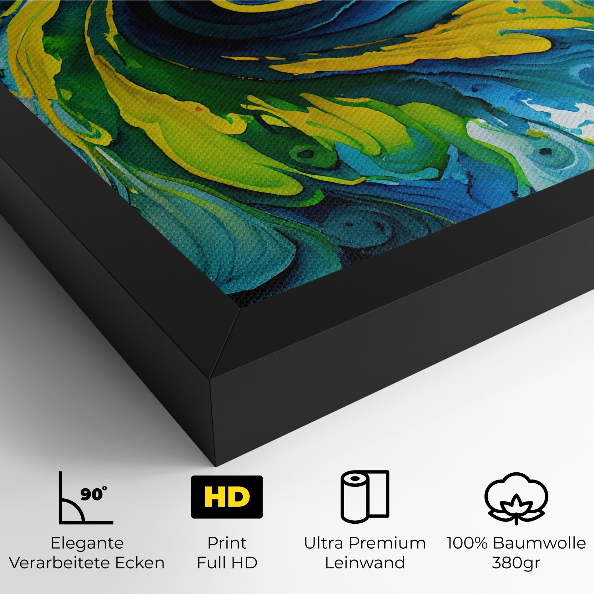 Leinwandbild Yellow Green Spiral mockup 4