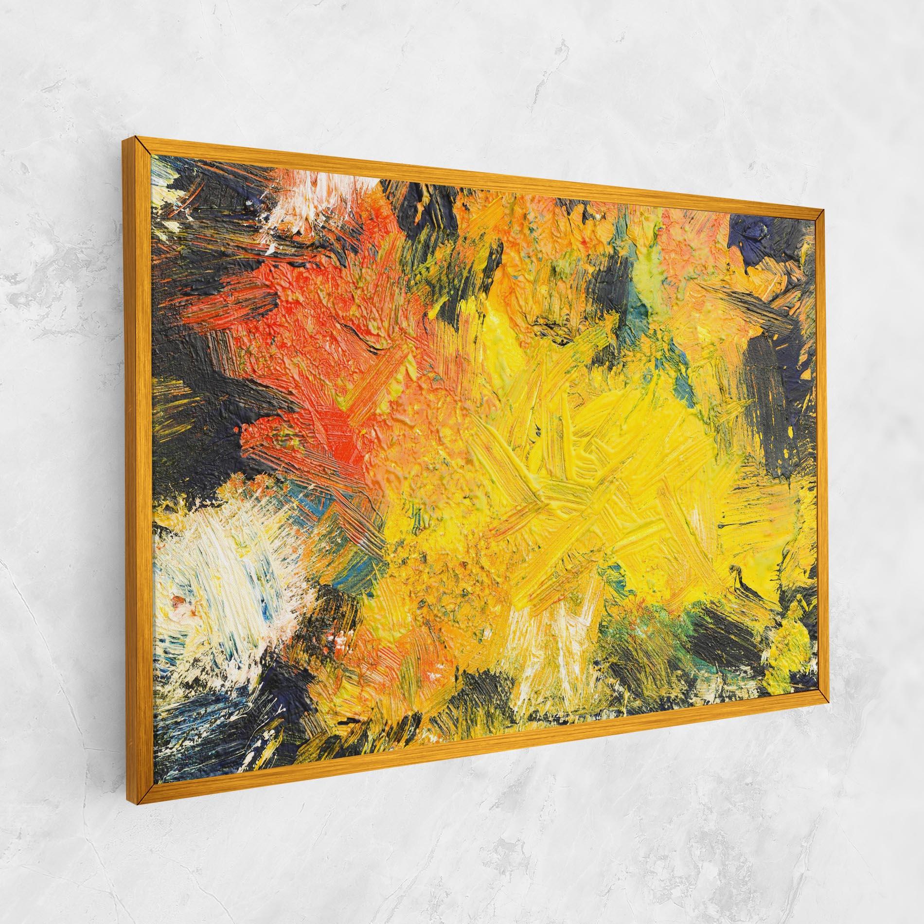 Leinwandbild Artistic Yellow Painting mockup 1
