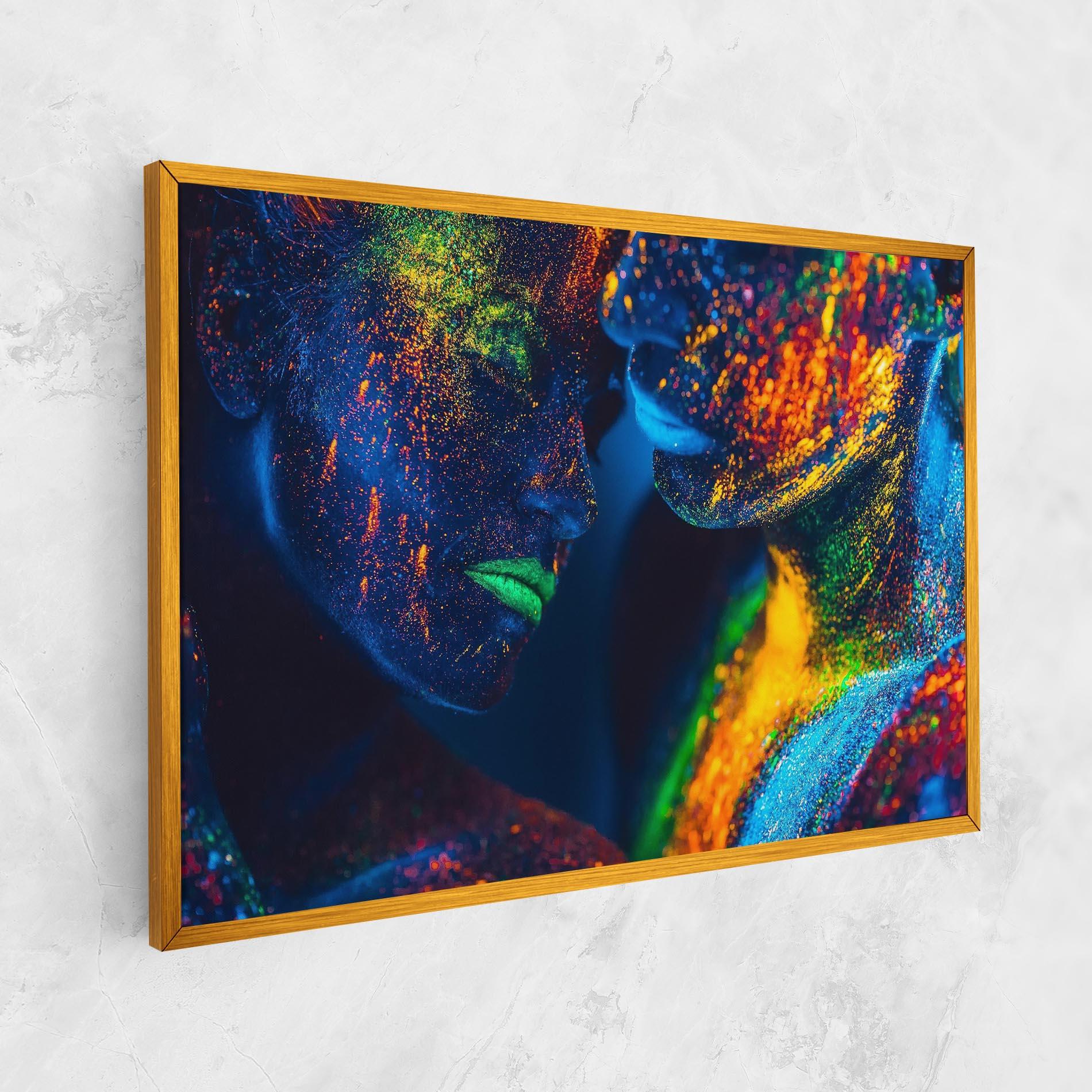 Leinwandbild Fluorescent Green Lips mockup 1