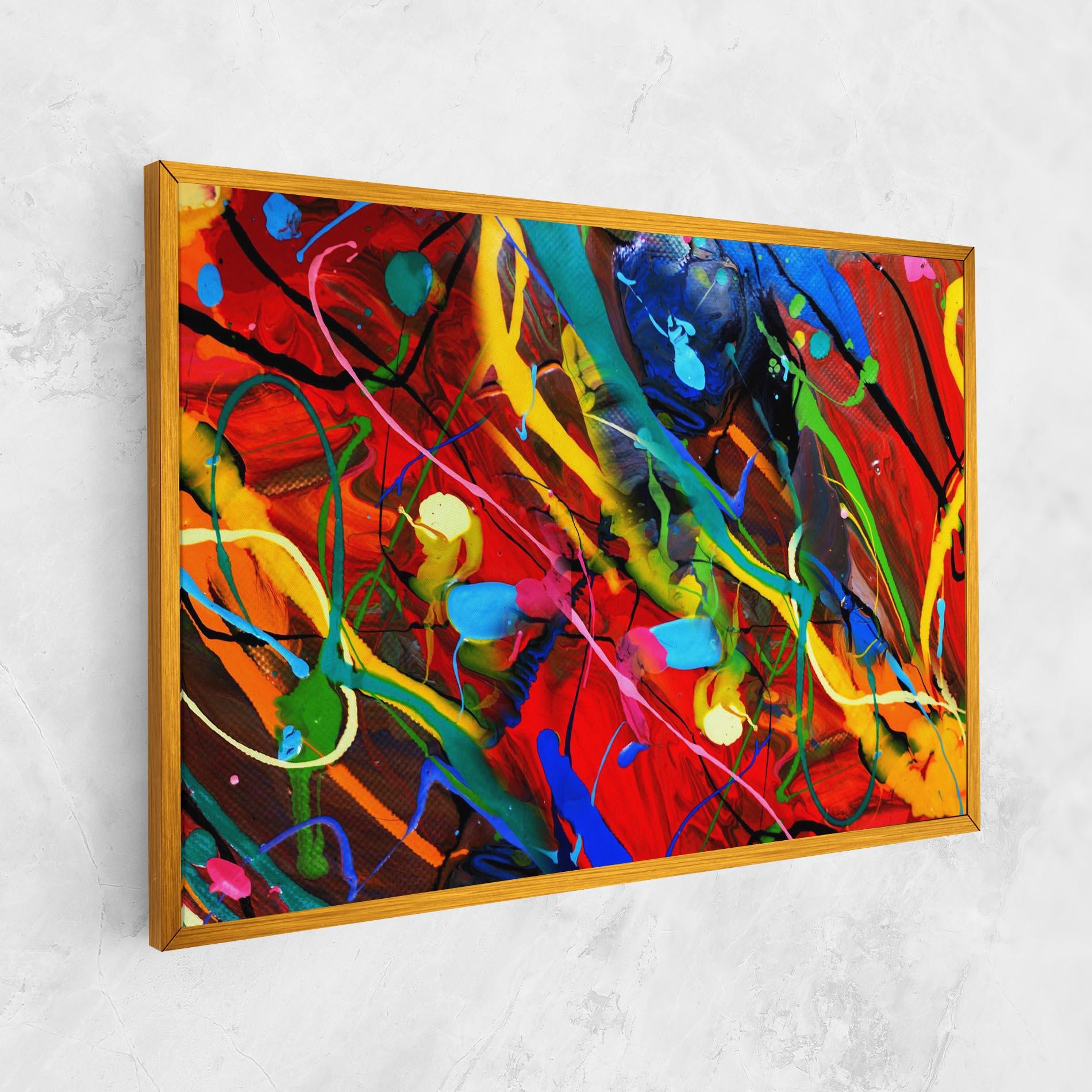 Leinwandbild Hand Draw Red Painting mockup 1