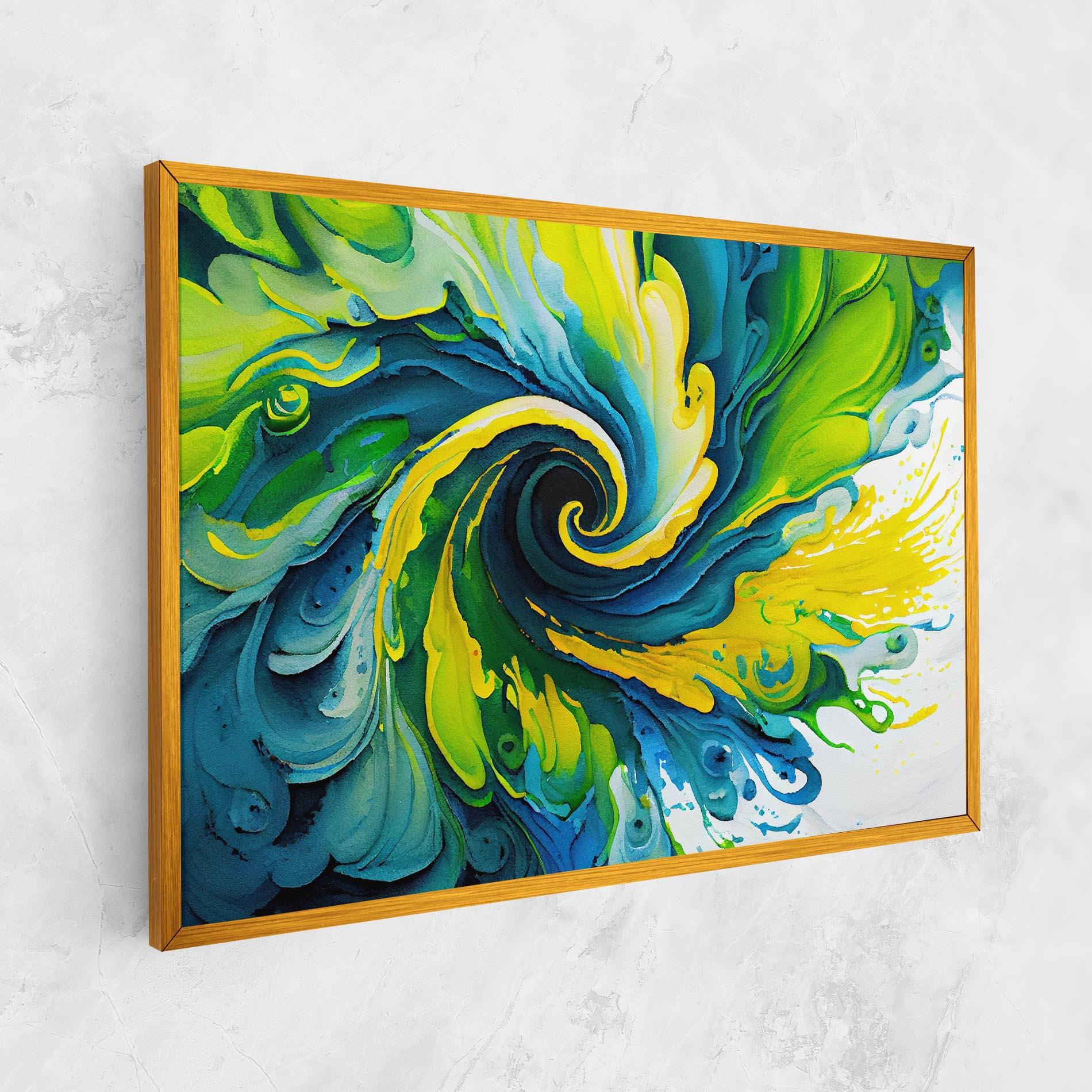 Leinwandbild Yellow Green Spiral mockup 1