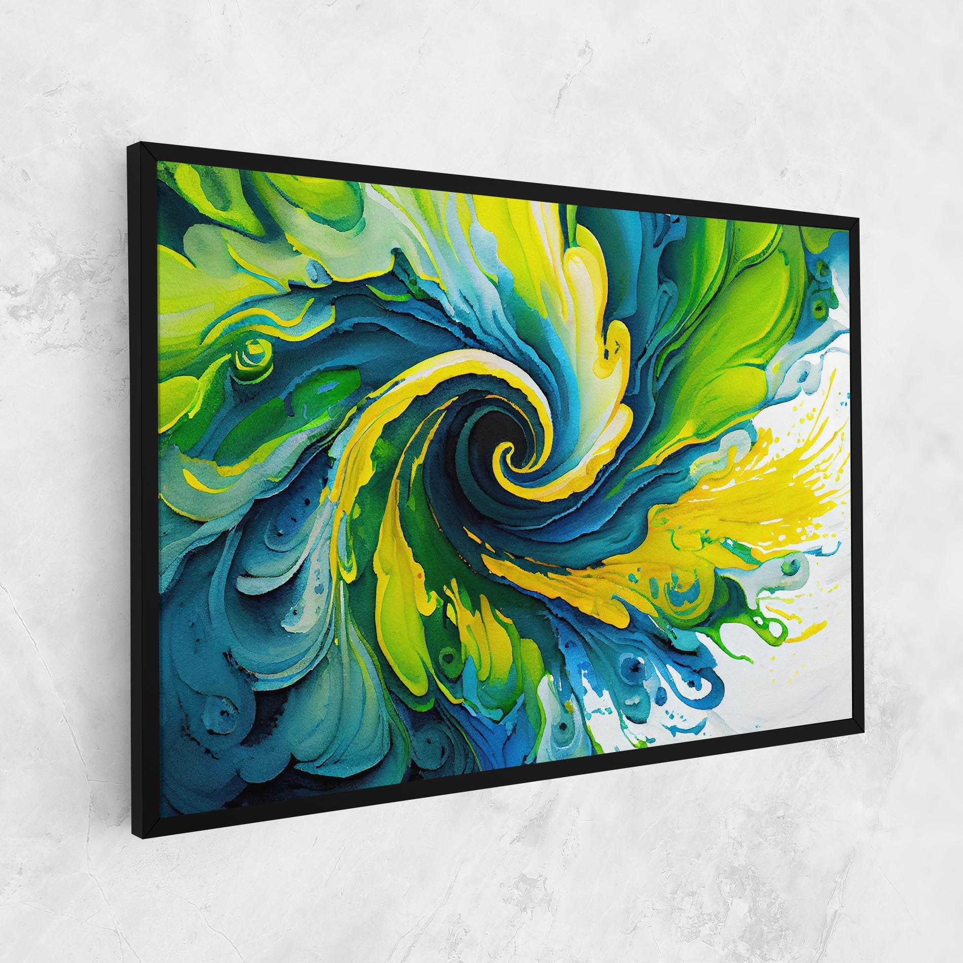 Leinwandbild Yellow Green Spiral mockup 1