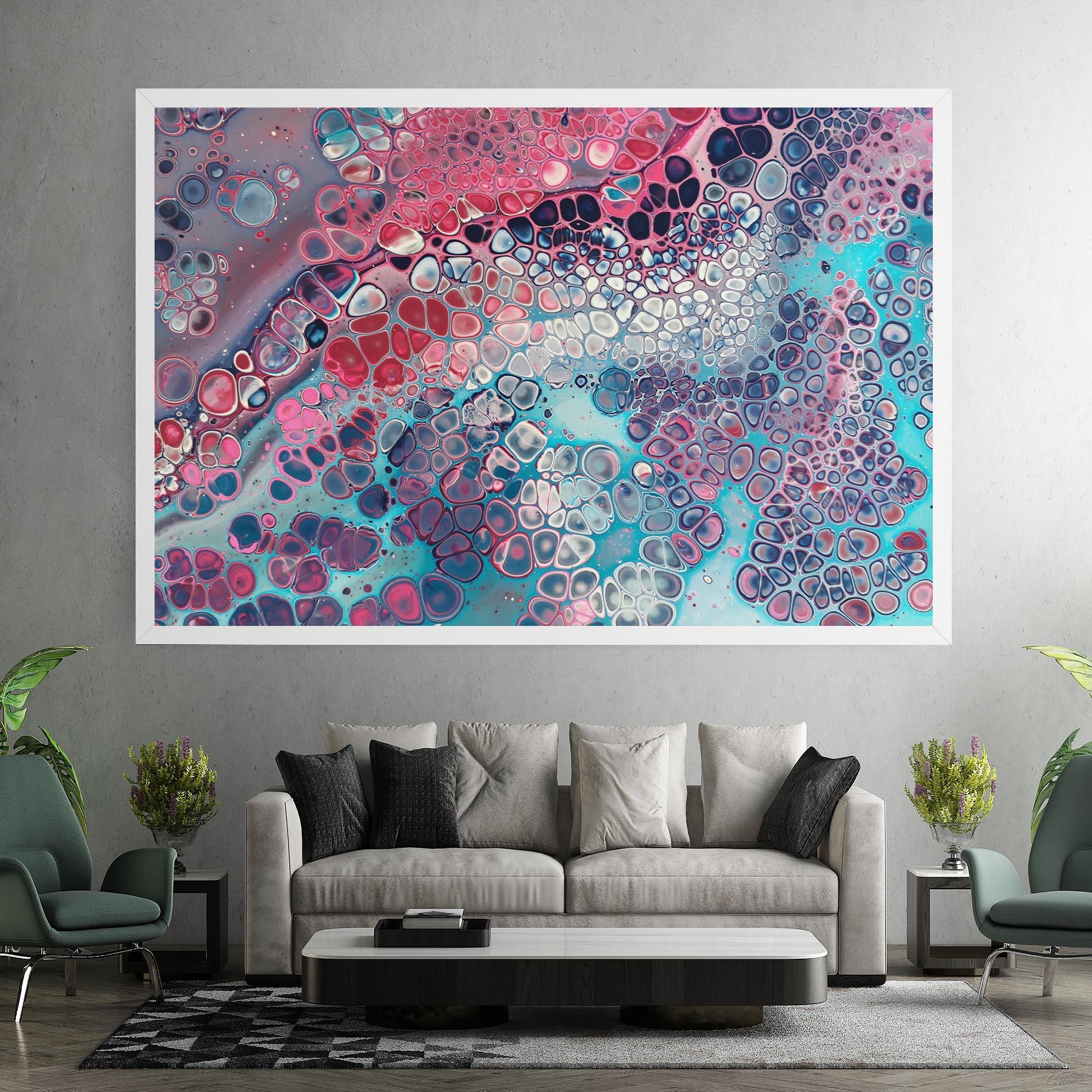 Leinwandbild Abstract Blue Objects mockup 7