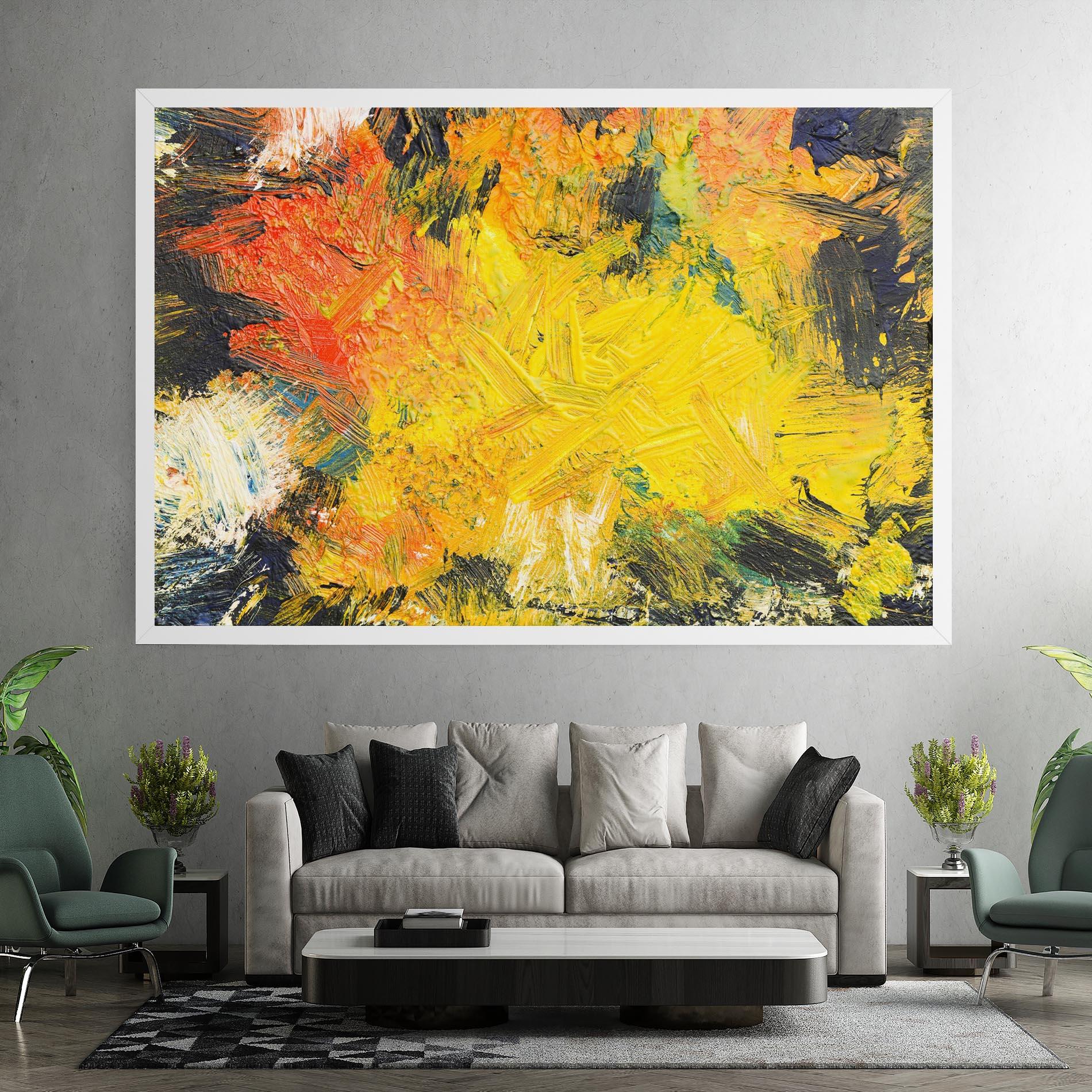 Leinwandbild Artistic Yellow Painting mockup 7