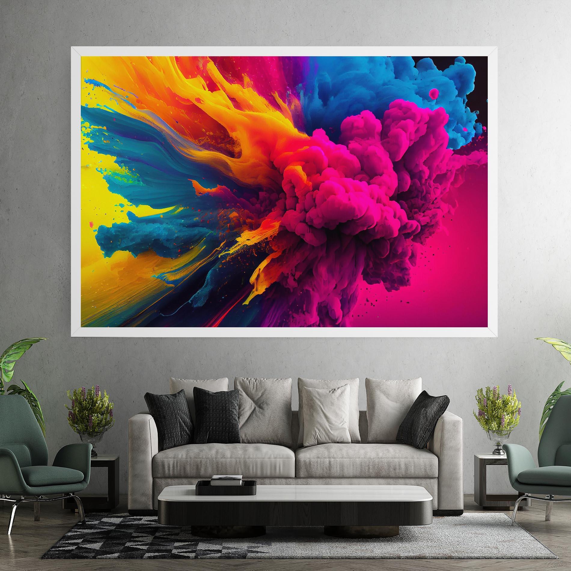 Leinwandbild Colorful Paint Explosion mockup 7