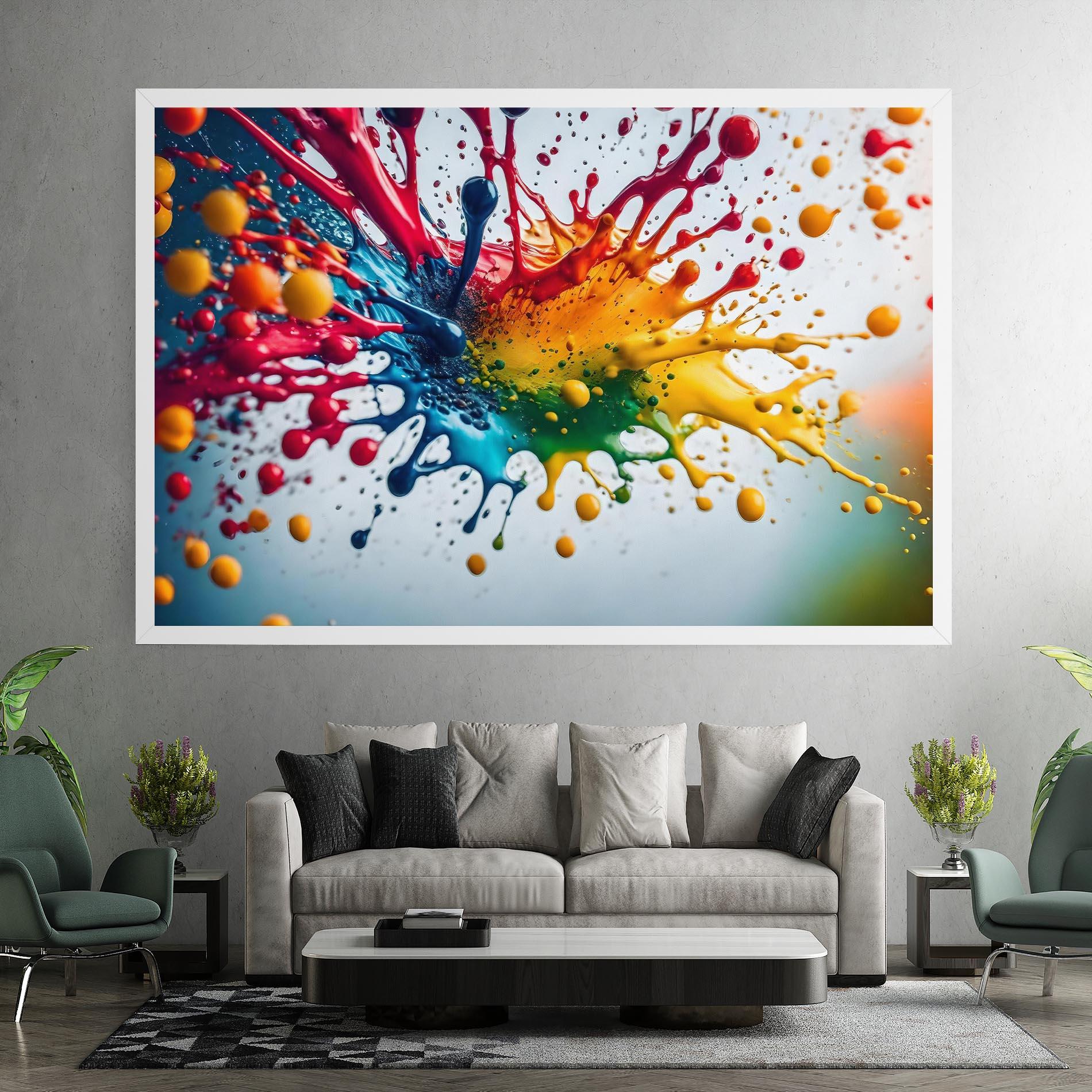 Leinwandbild Colorful Splash Rainbow mockup 7
