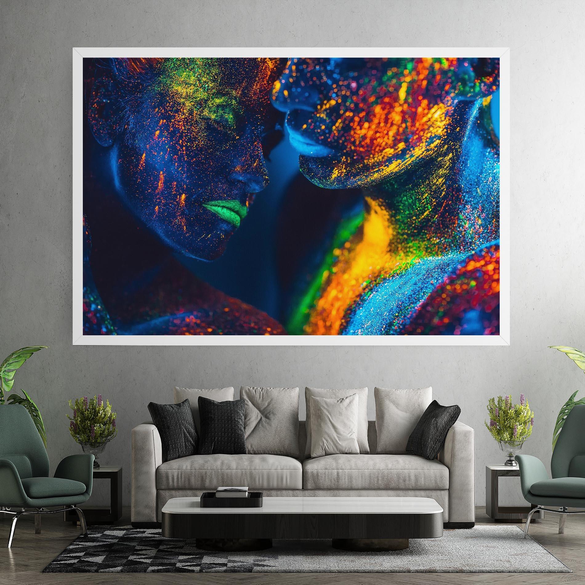 Leinwandbild Fluorescent Green Lips mockup 7