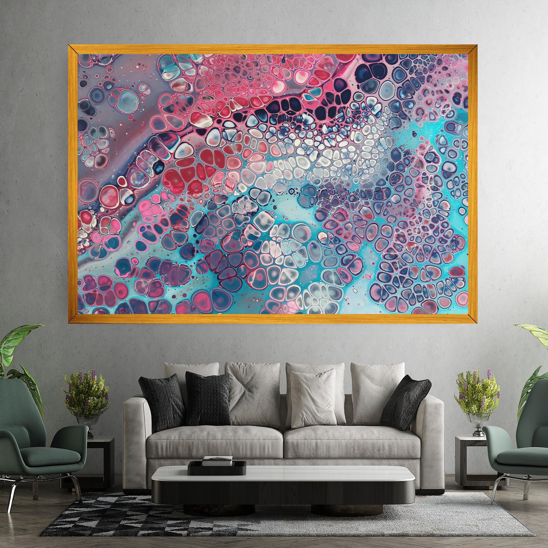 Leinwandbild Abstract Blue Objects mockup 7