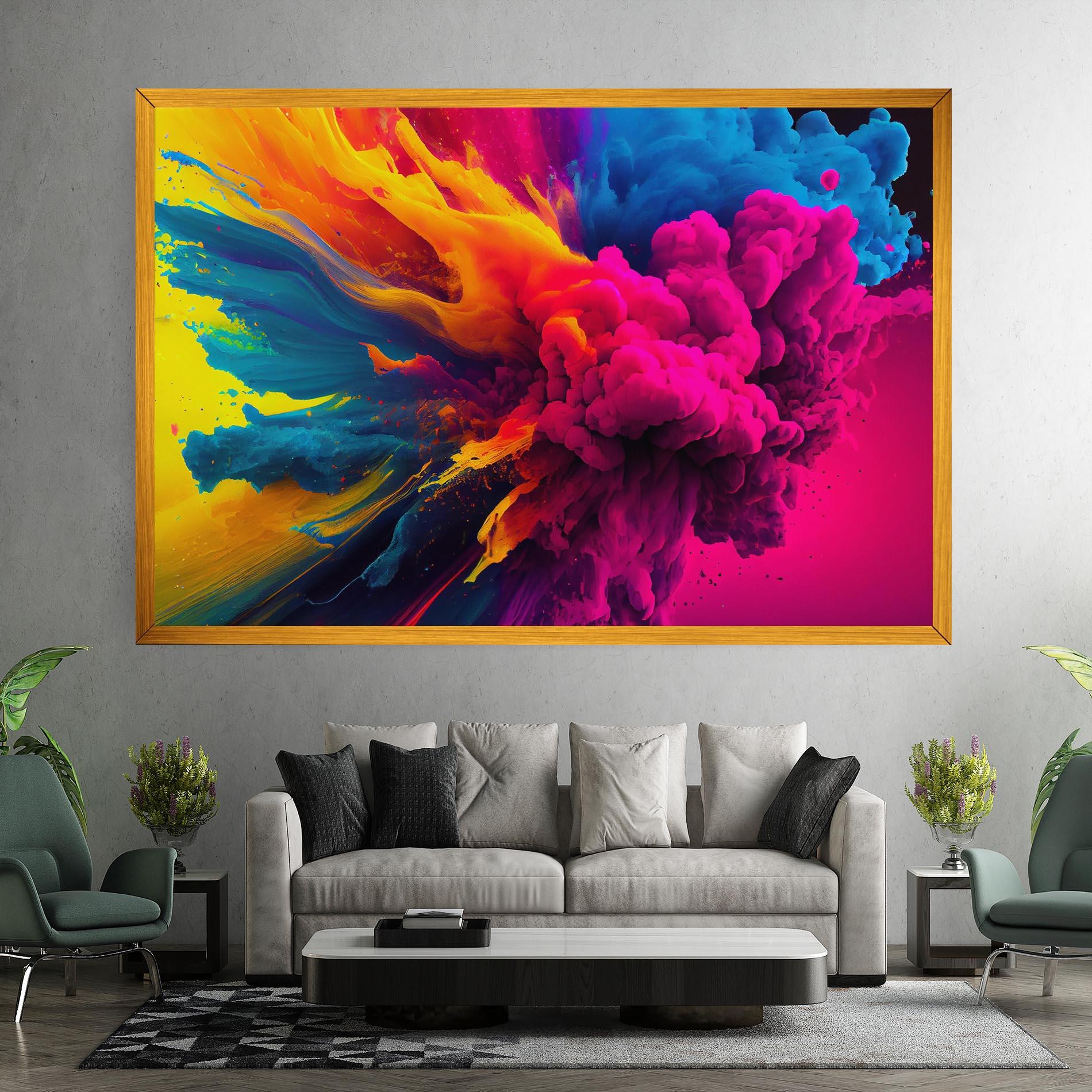 Leinwandbild Colorful Paint Explosion mockup 7