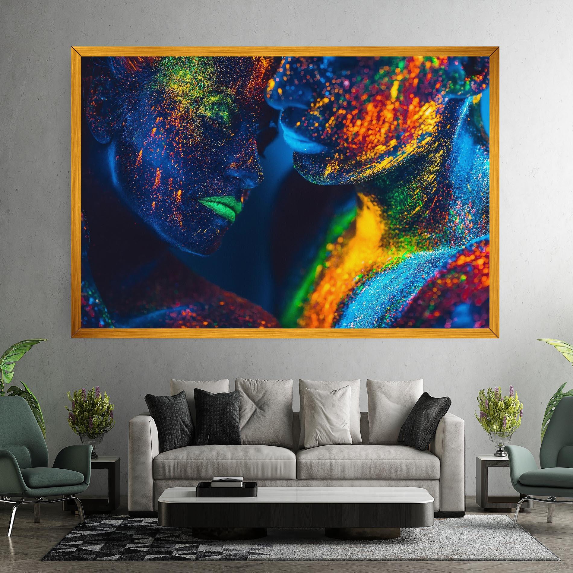 Leinwandbild Fluorescent Green Lips mockup 7