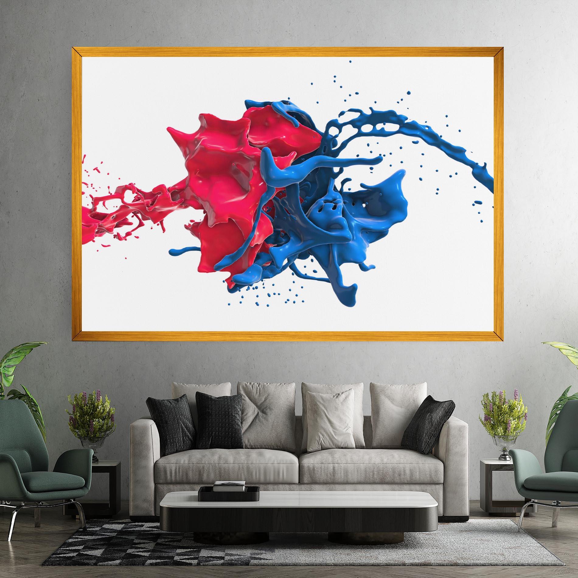 Leinwandbild Pink And Blue Splash mockup 7