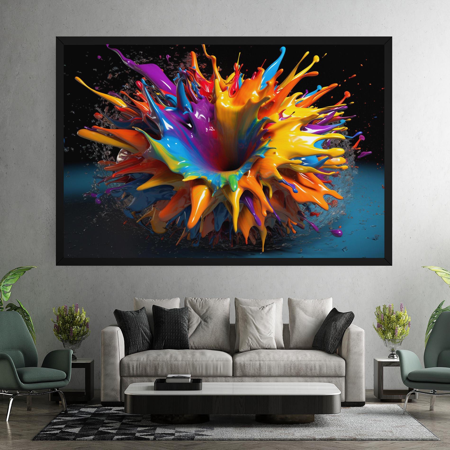 Leinwandbild 3d Color Splash mockup 7