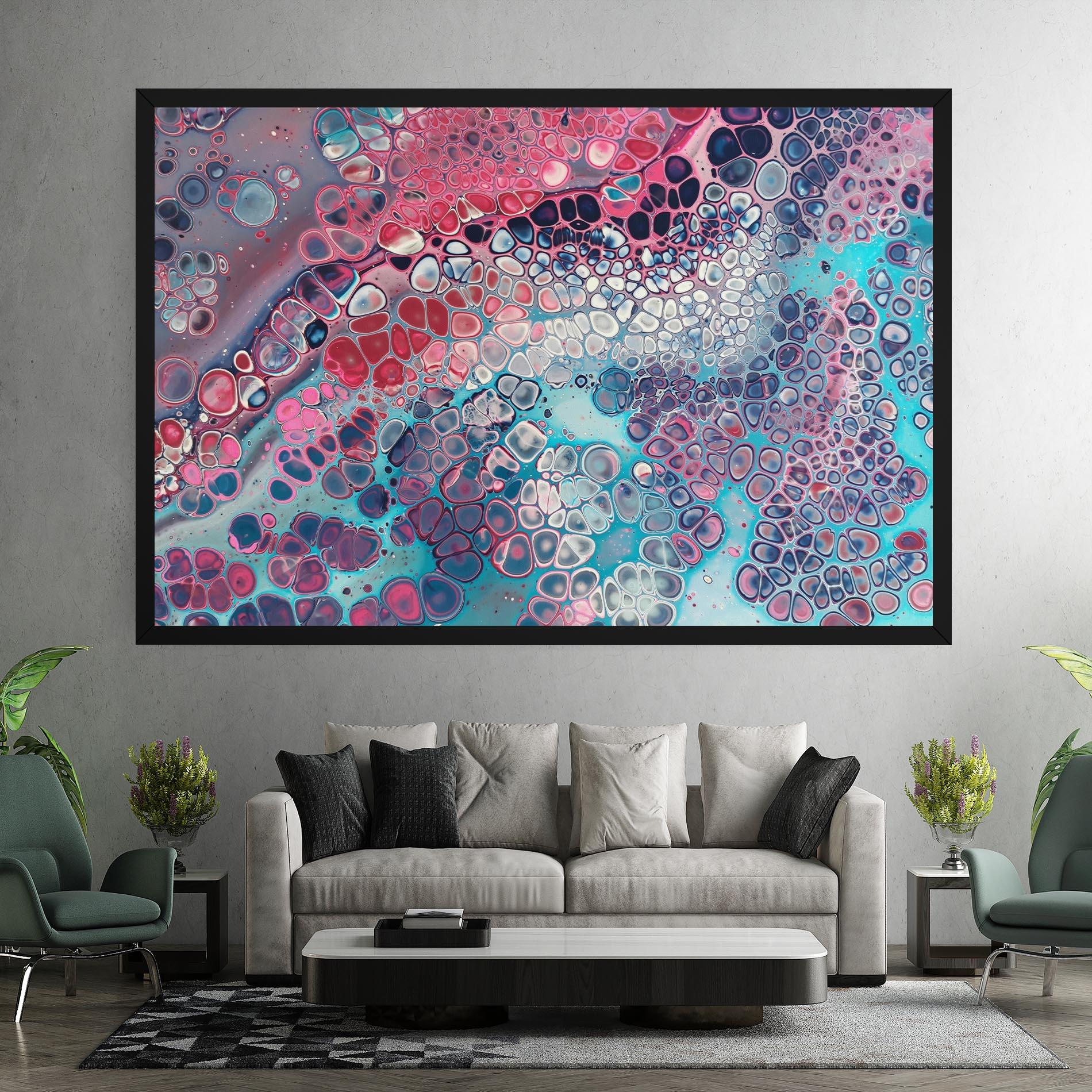 Leinwandbild Abstract Blue Objects mockup 7