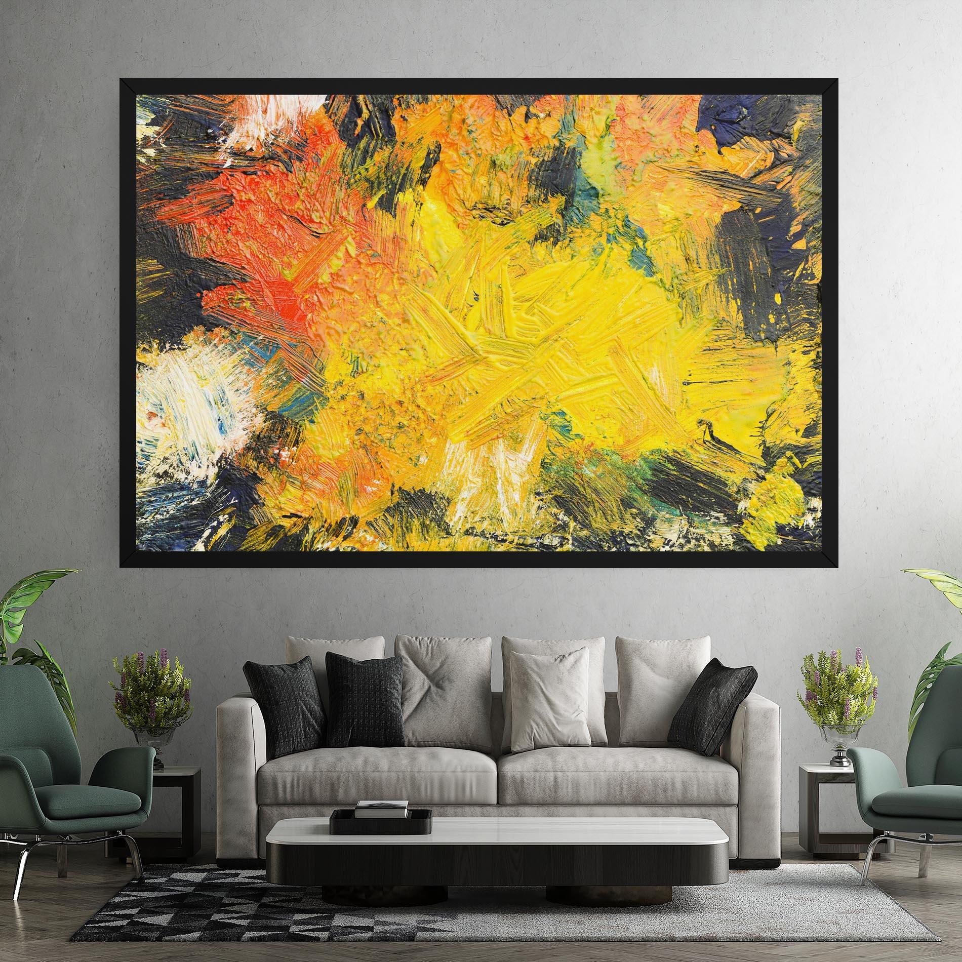 Leinwandbild Artistic Yellow Painting mockup 7