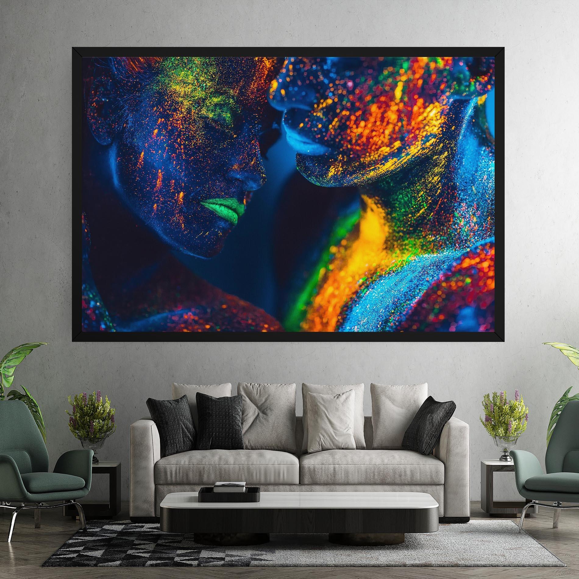 Leinwandbild Fluorescent Green Lips mockup 7