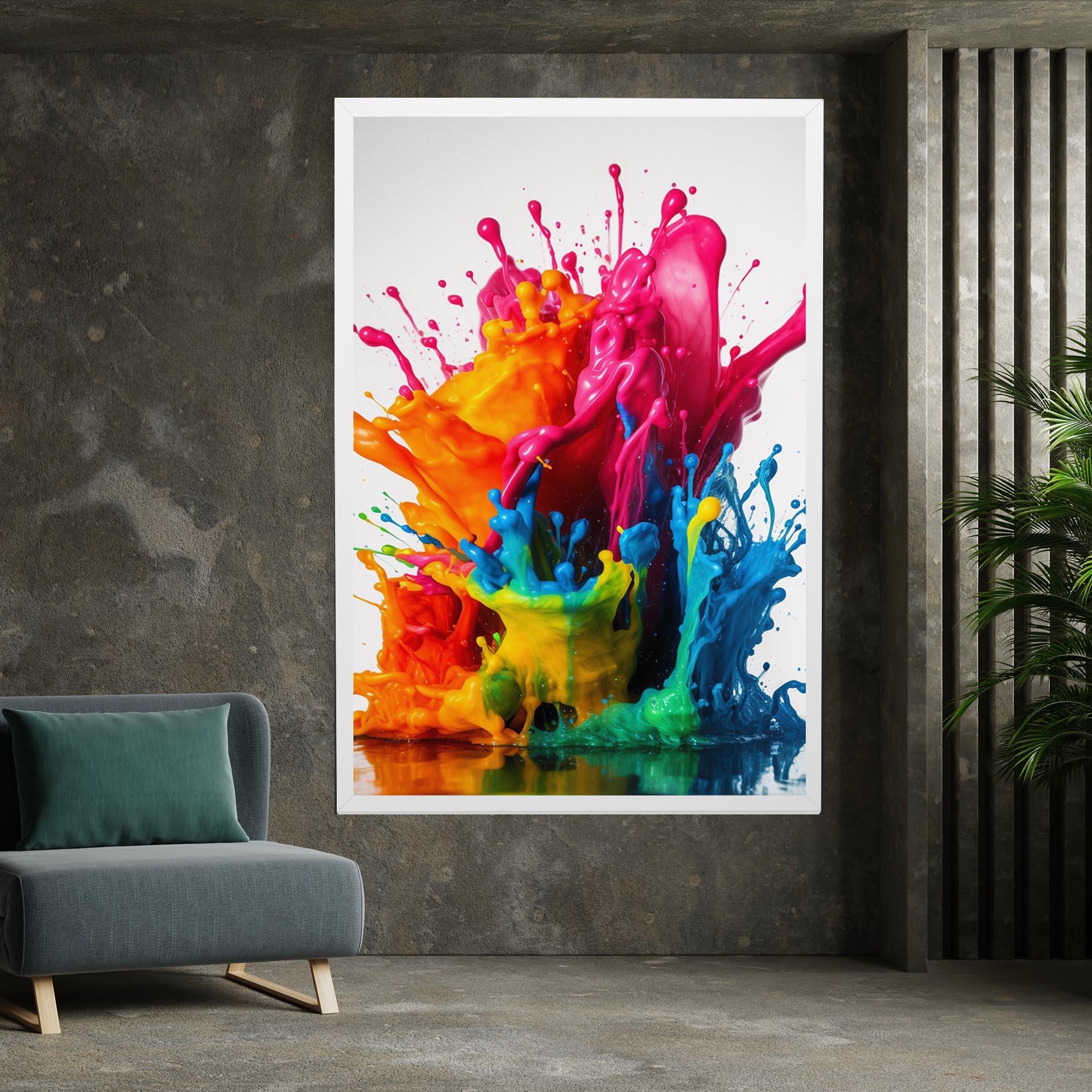 Leinwandbild Colorful Explosion Paint mockup 7