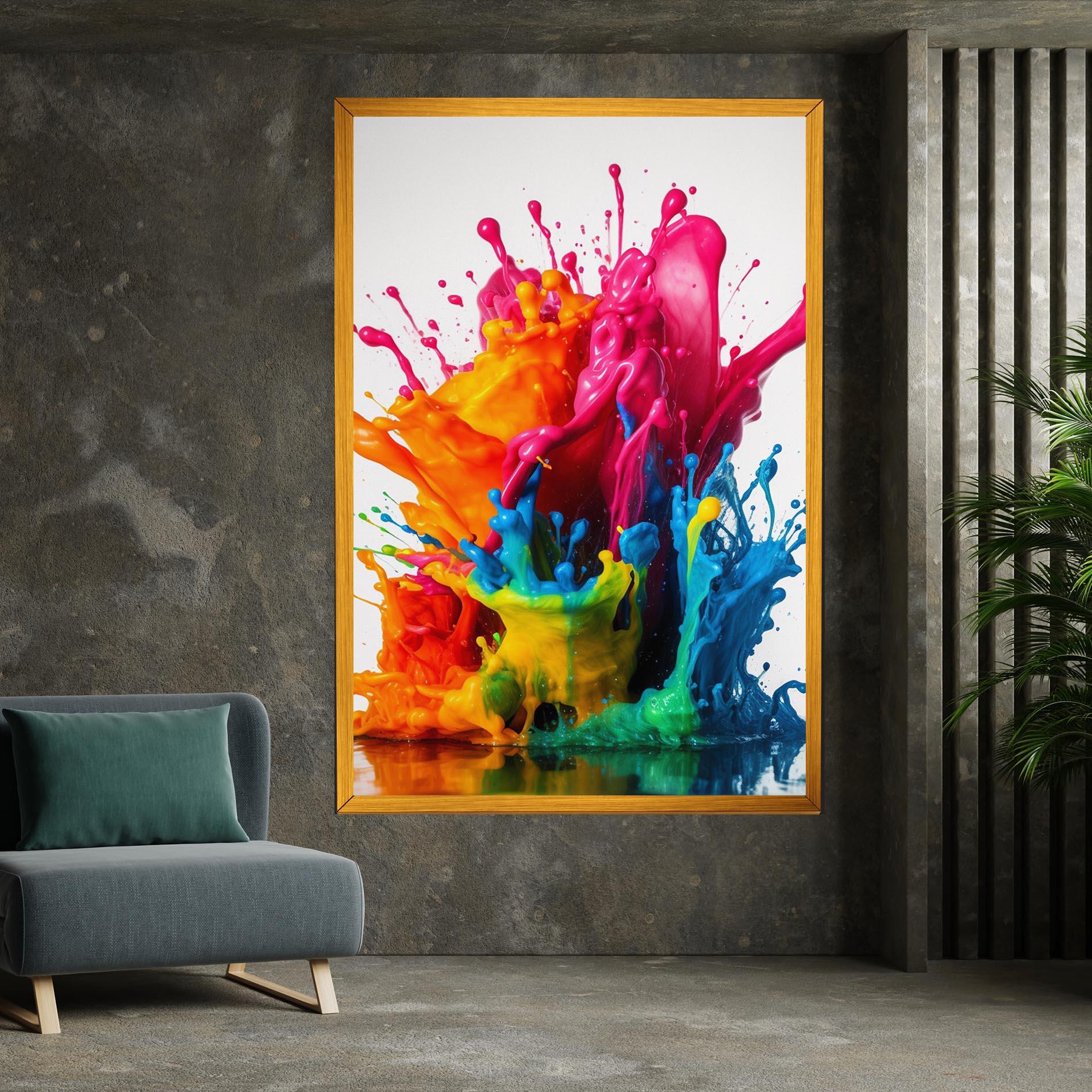 Leinwandbild Colorful Explosion Paint mockup 7