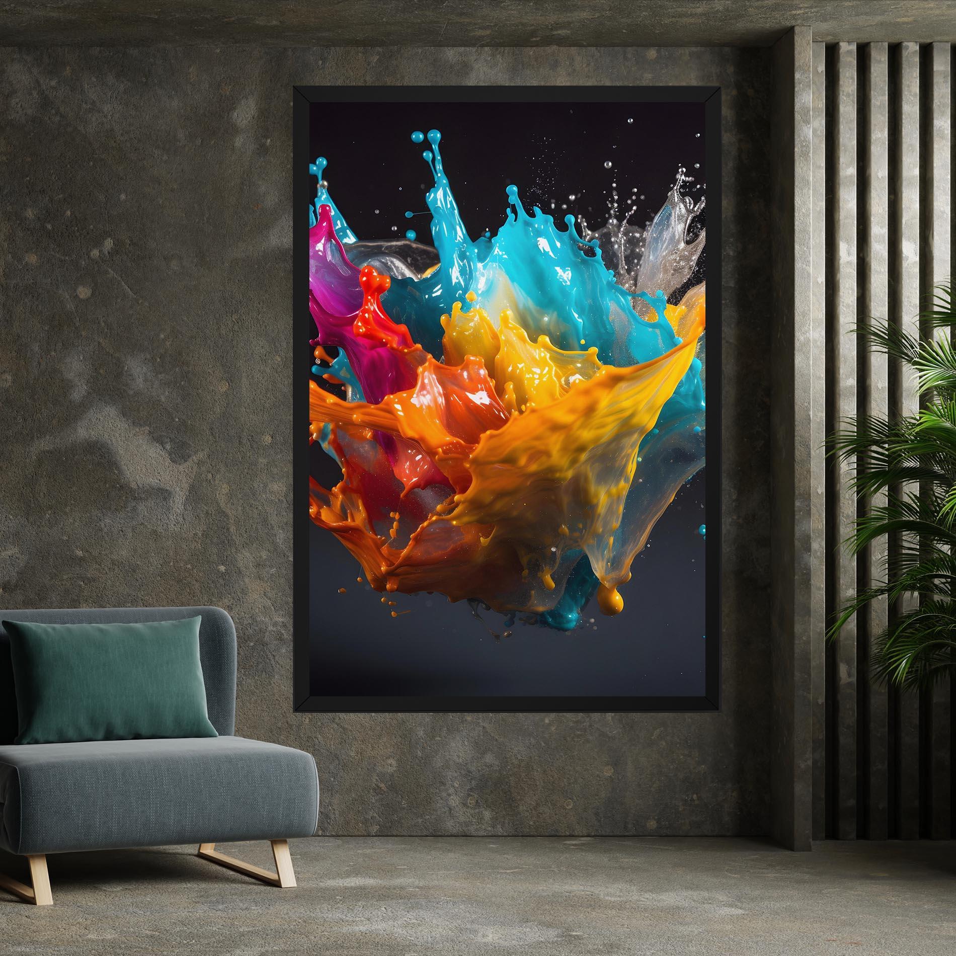 Leinwandbild Colorful Splash Floating mockup 7