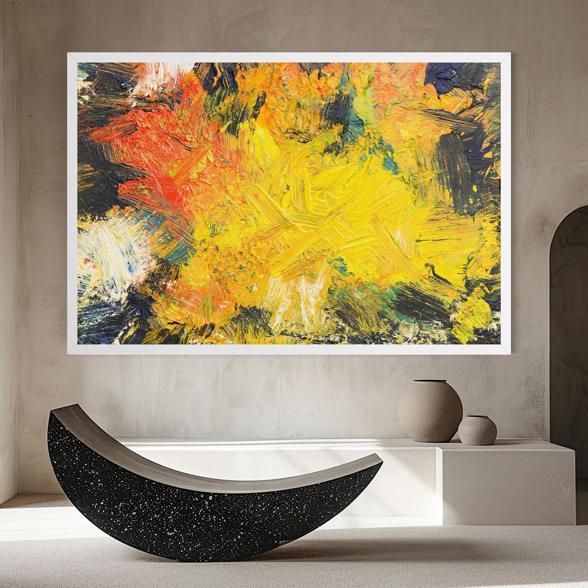Leinwandbild Artistic Yellow Painting mockup 8
