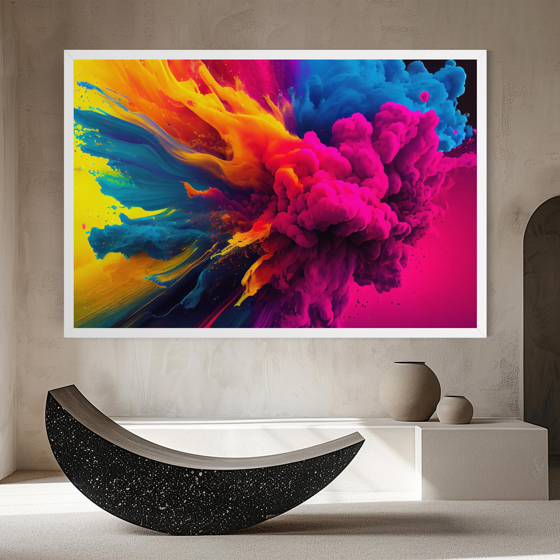Leinwandbild Colorful Paint Explosion mockup 8