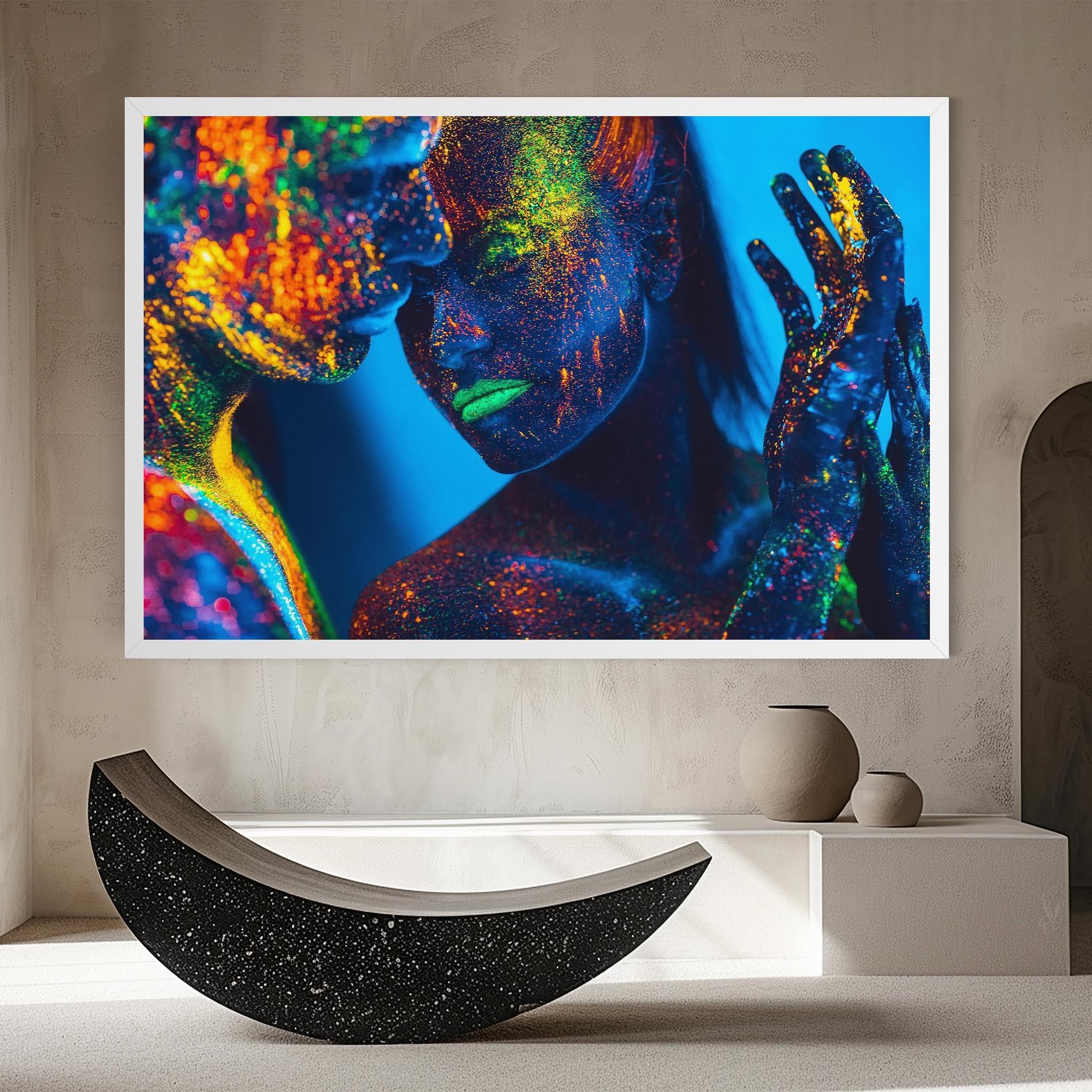 Leinwandbild Fluorescent Couple mockup 8