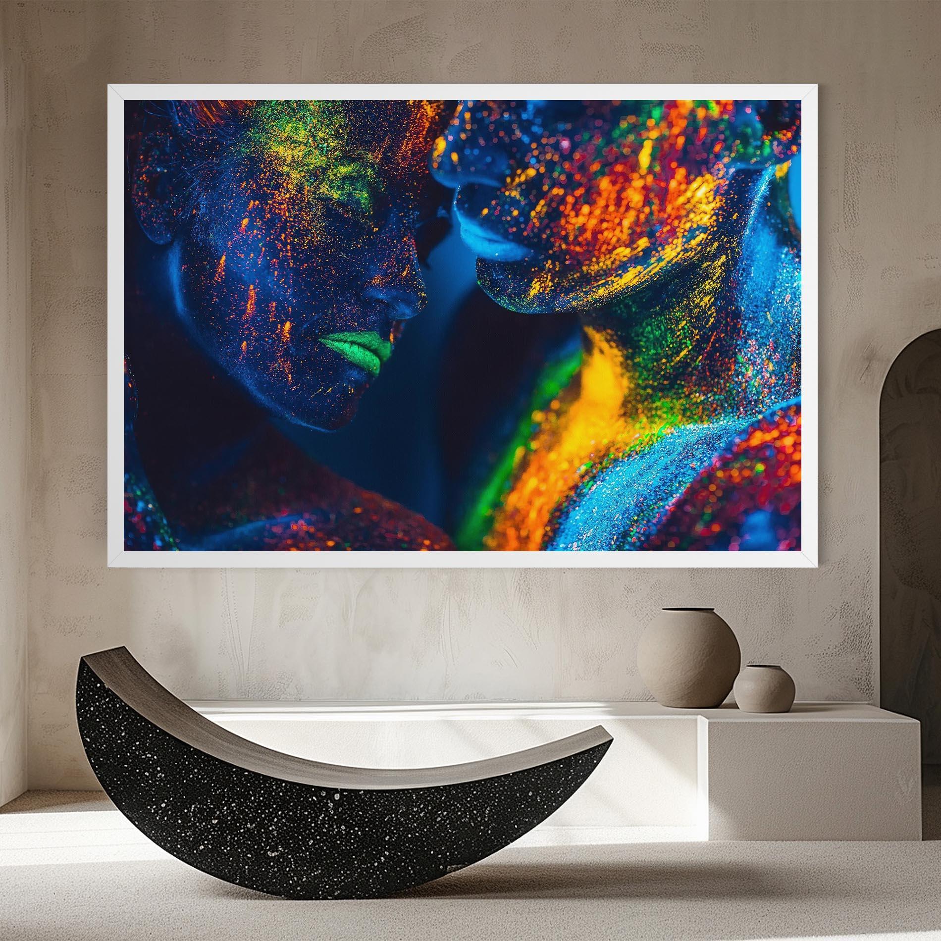 Leinwandbild Fluorescent Green Lips mockup 8