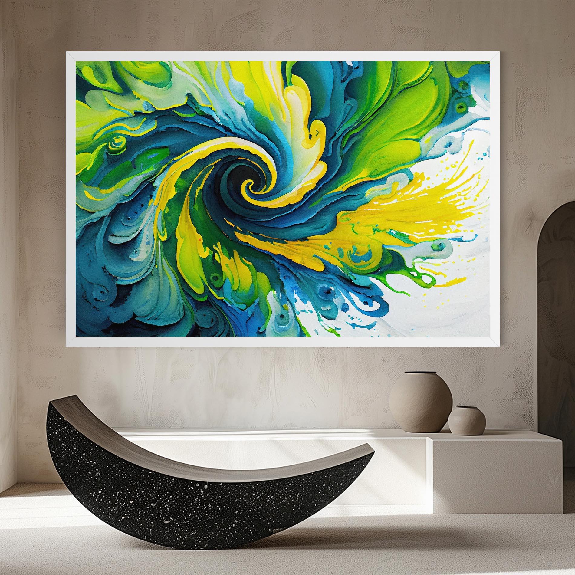 Leinwandbild Yellow Green Spiral mockup 8