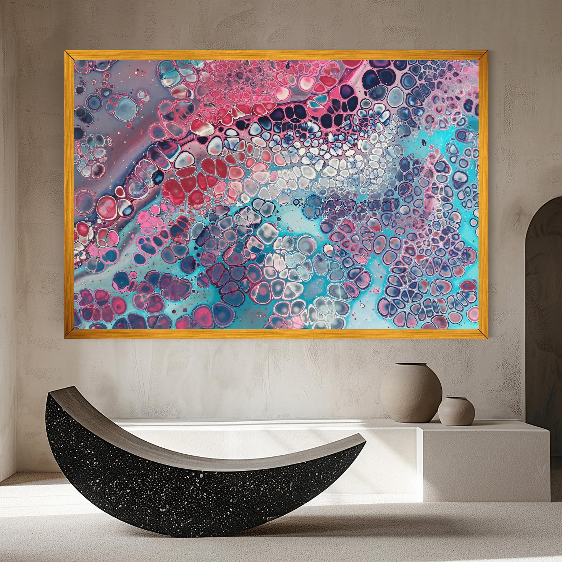 Leinwandbild Abstract Blue Objects mockup 8