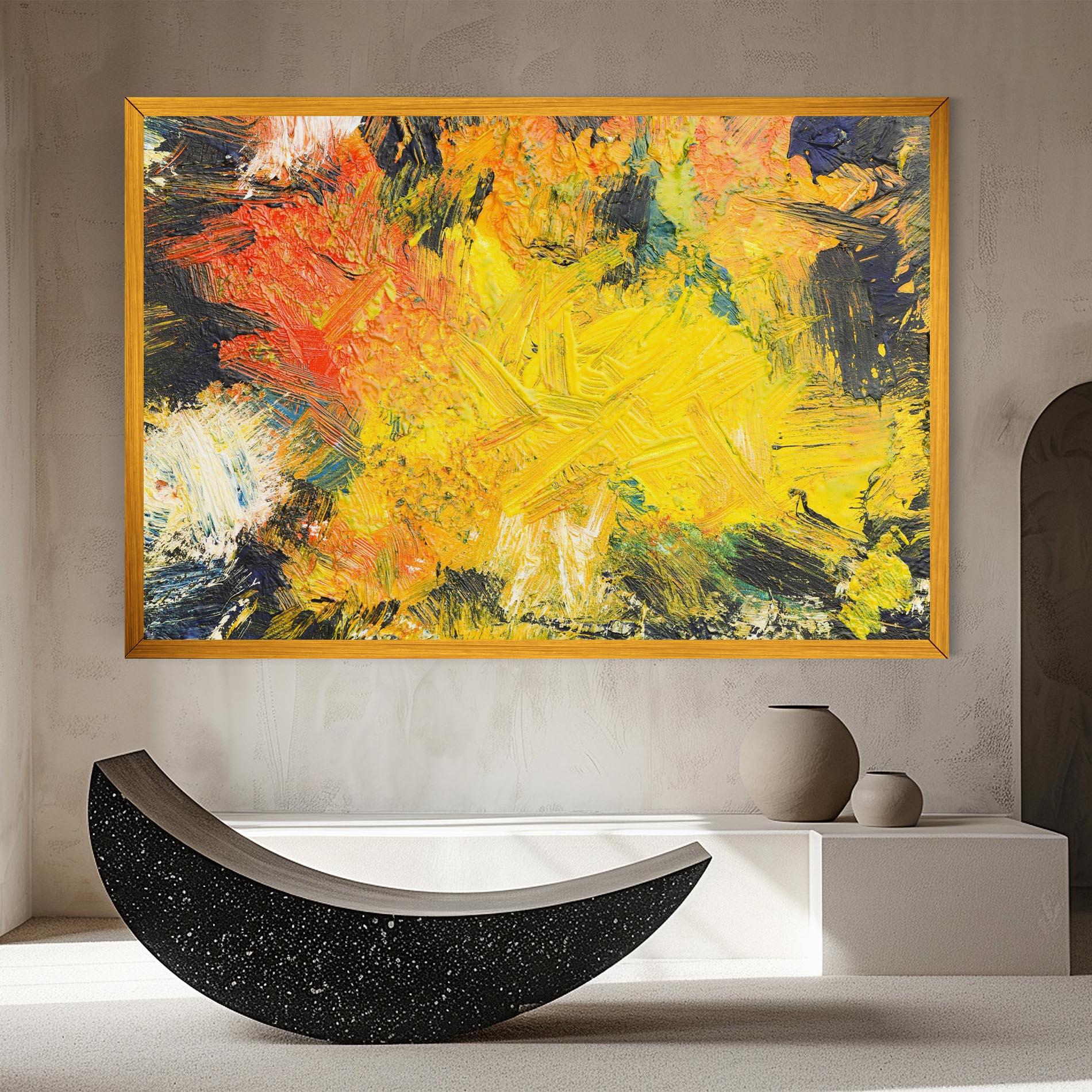 Leinwandbild Artistic Yellow Painting mockup 8