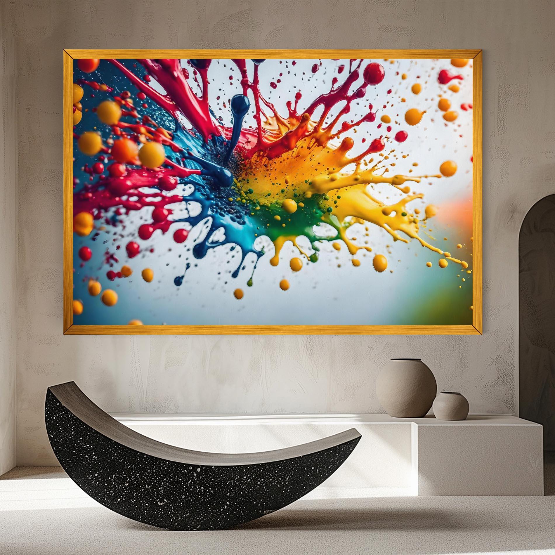 Leinwandbild Colorful Splash Rainbow mockup 8