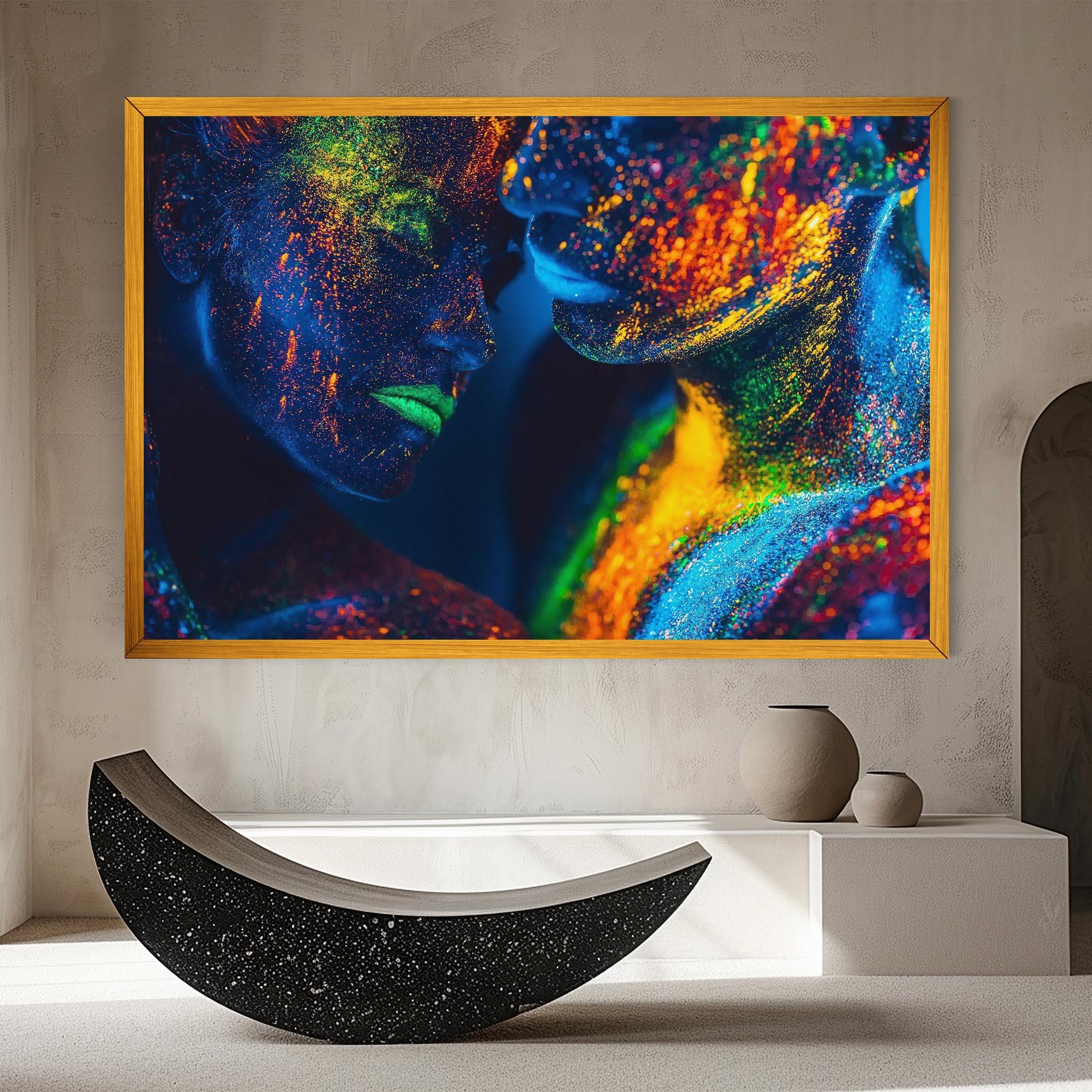 Leinwandbild Fluorescent Green Lips mockup 8