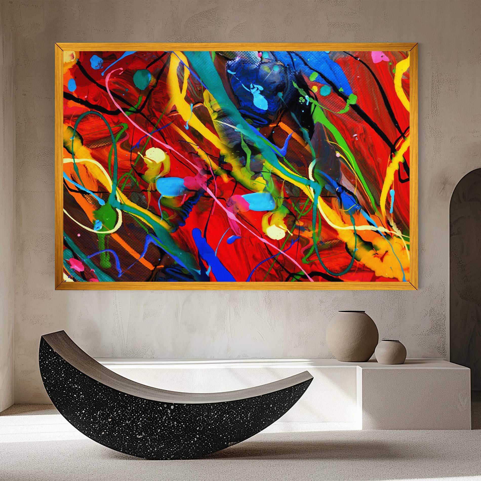 Leinwandbild Hand Draw Red Painting mockup 8