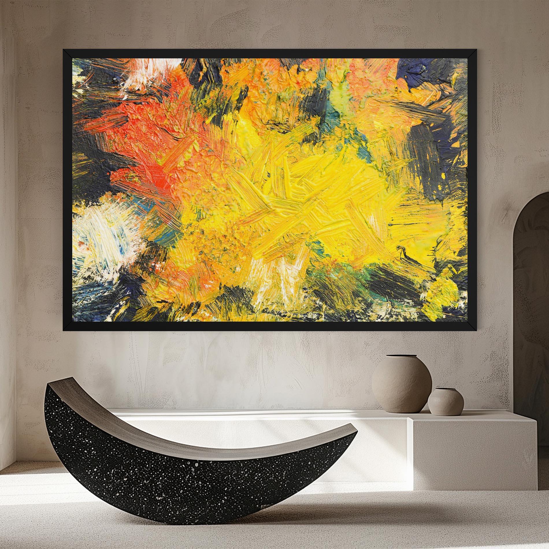 Leinwandbild Artistic Yellow Painting mockup 8