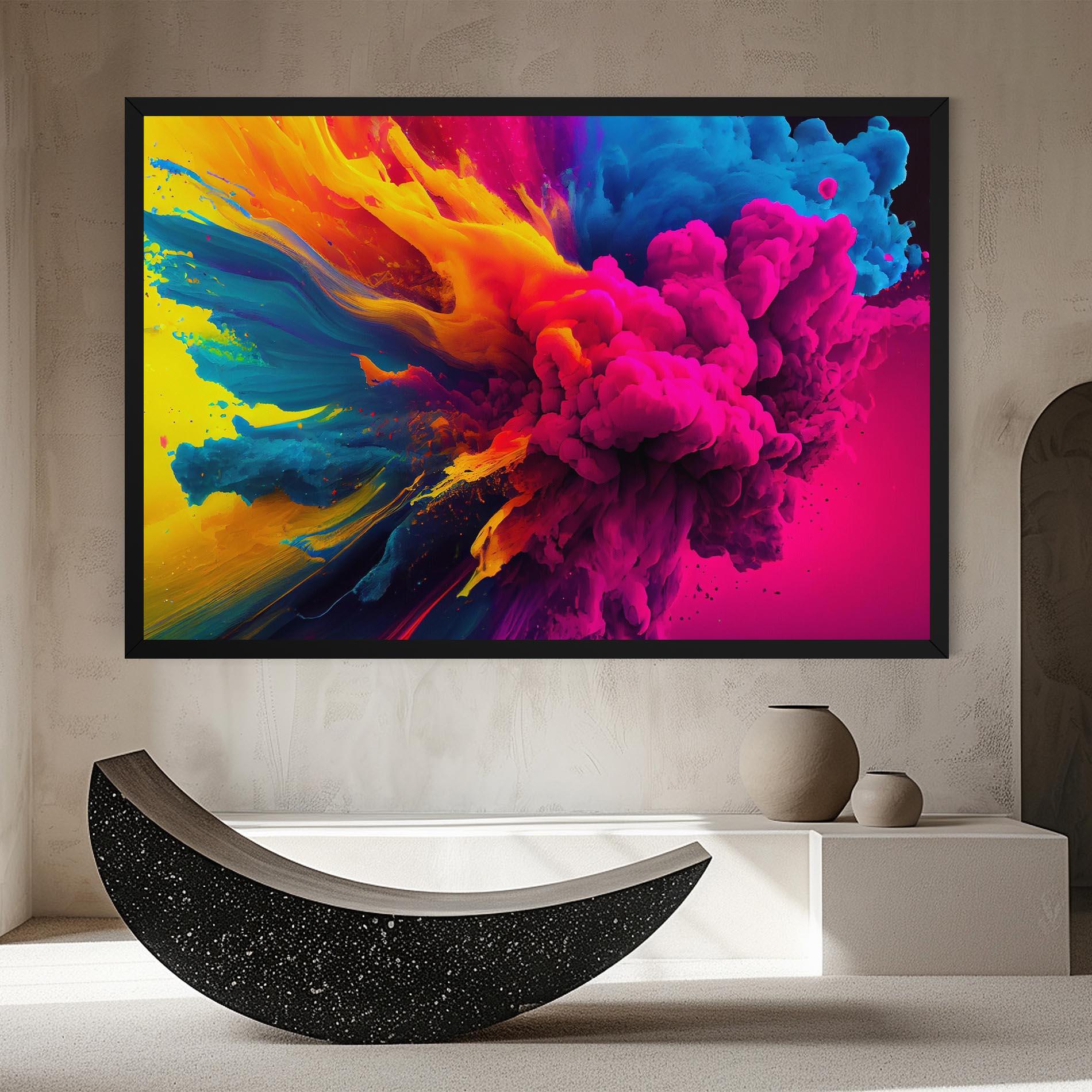 Leinwandbild Colorful Paint Explosion mockup 8