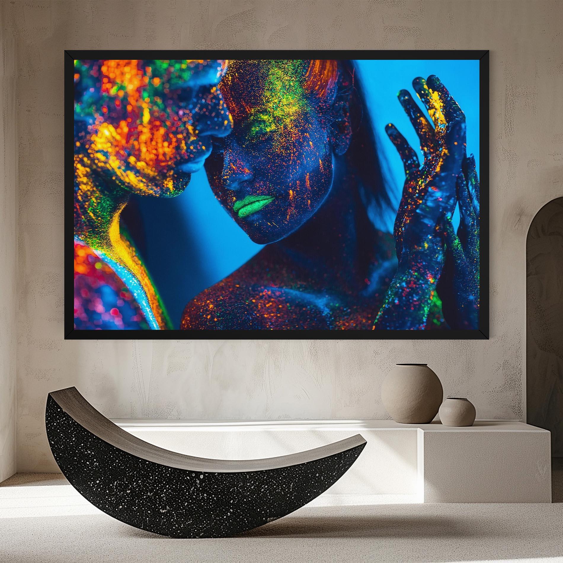 Leinwandbild Fluorescent Couple mockup 8