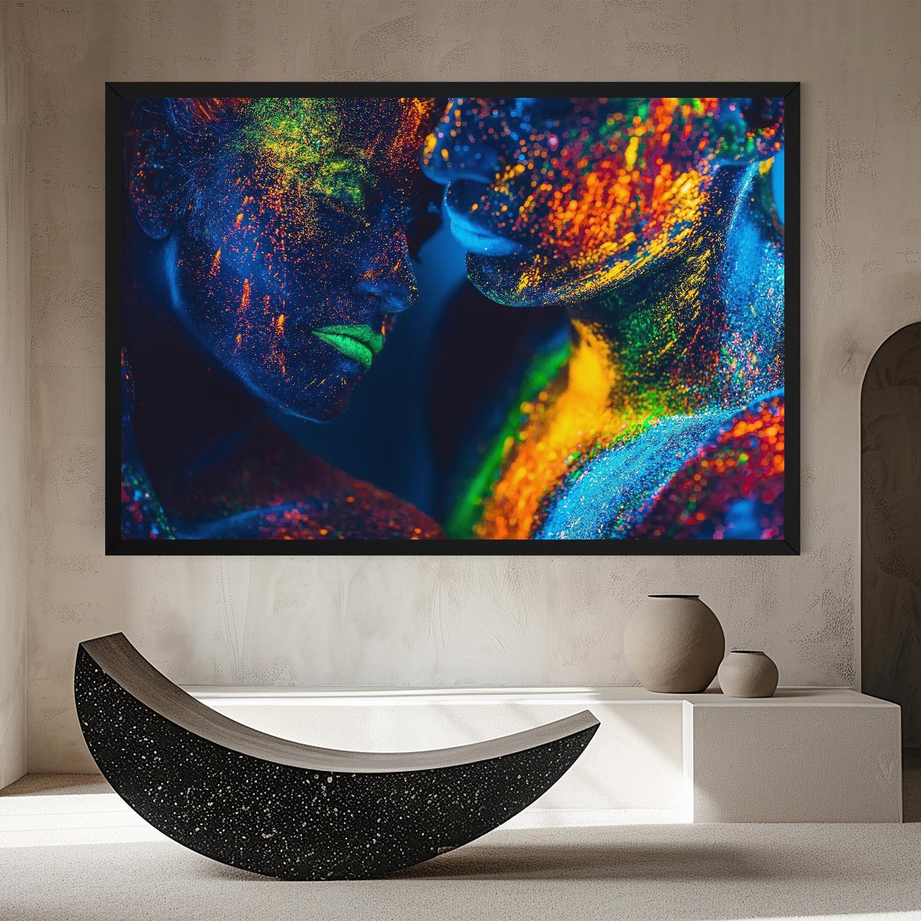 Leinwandbild Fluorescent Green Lips mockup 8