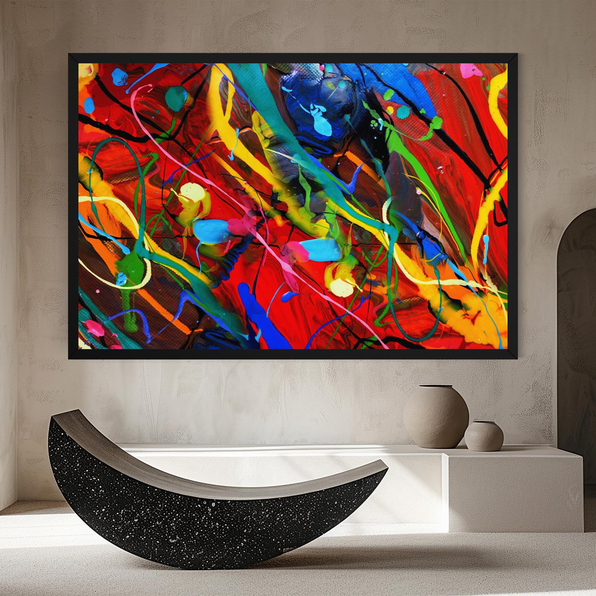 Leinwandbild Hand Draw Red Painting mockup 8