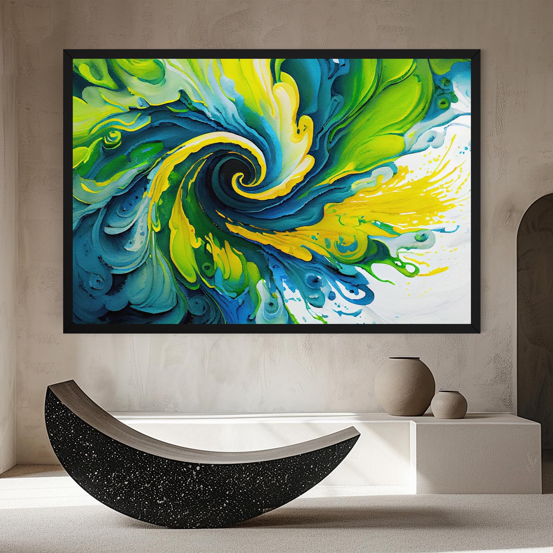 Leinwandbild Yellow Green Spiral mockup 8