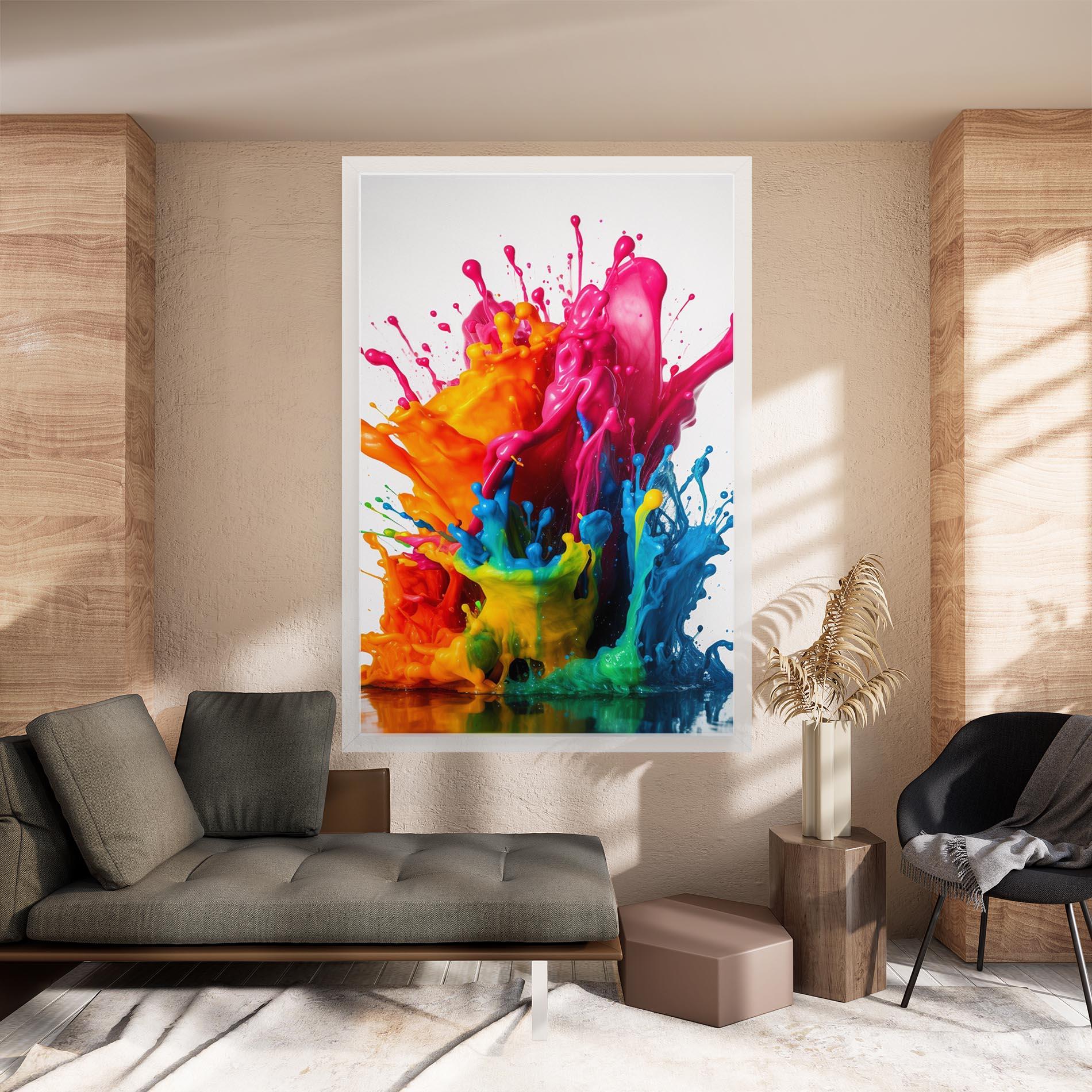 Leinwandbild Colorful Explosion Paint mockup 8