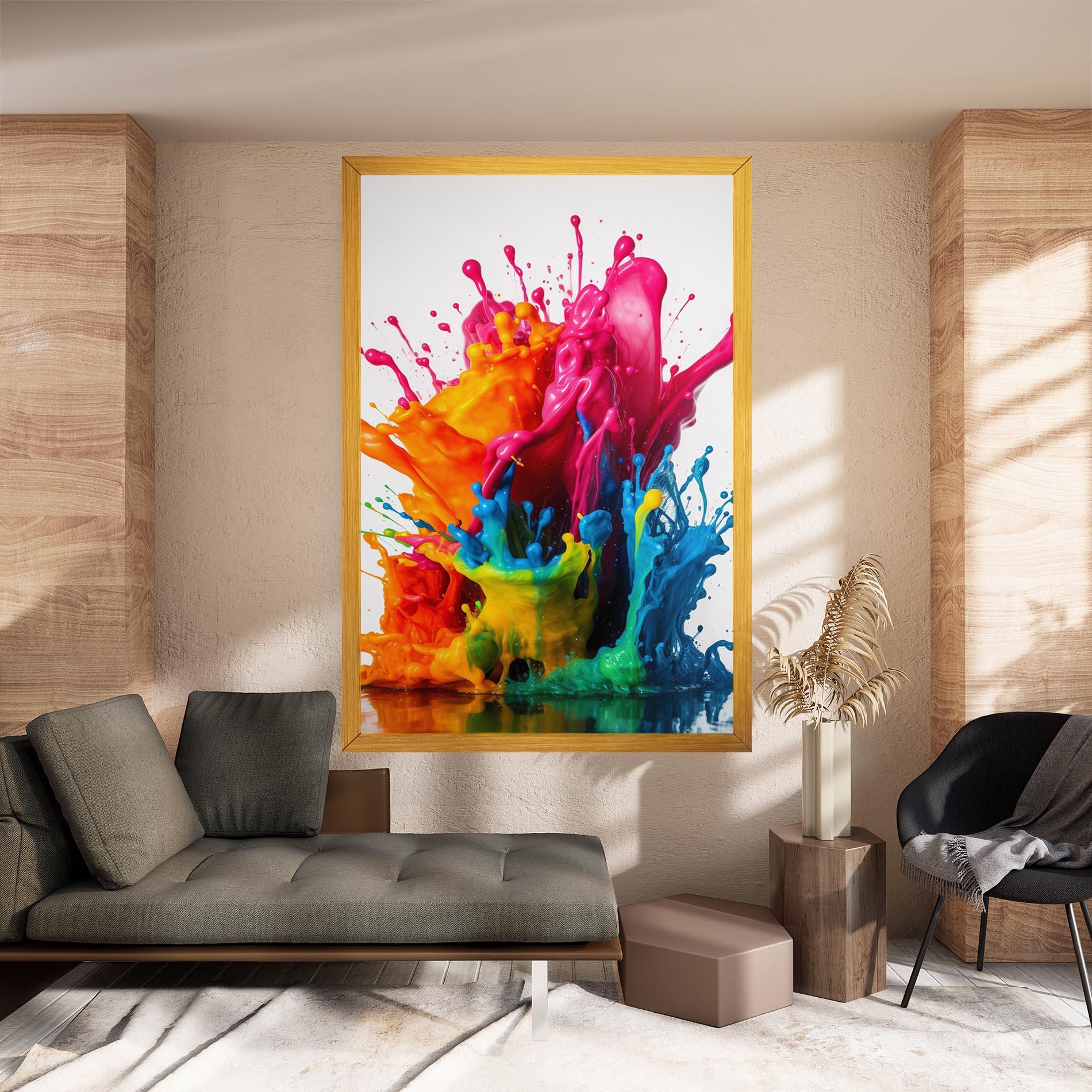 Leinwandbild Colorful Explosion Paint mockup 8