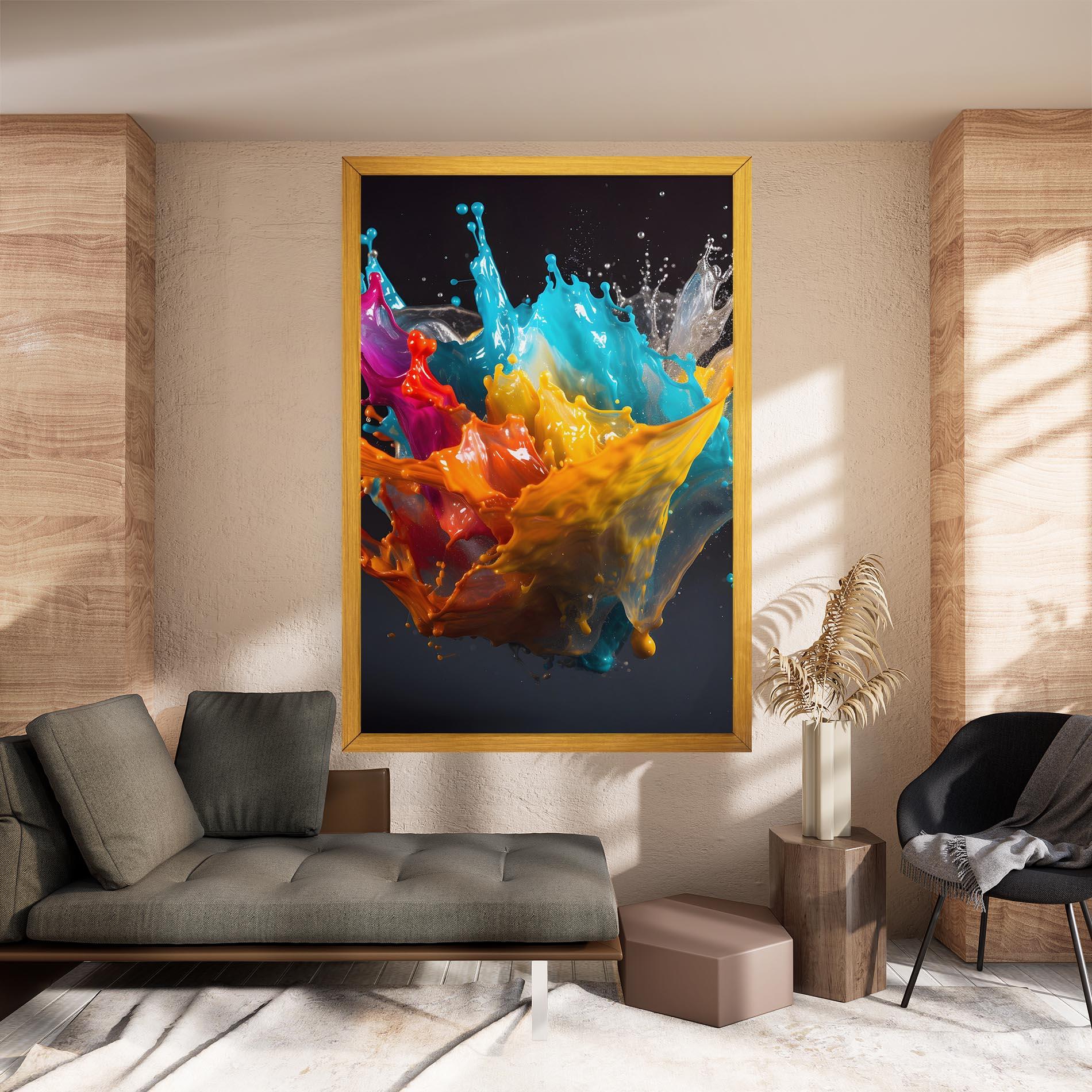 Leinwandbild Colorful Splash Floating mockup 8