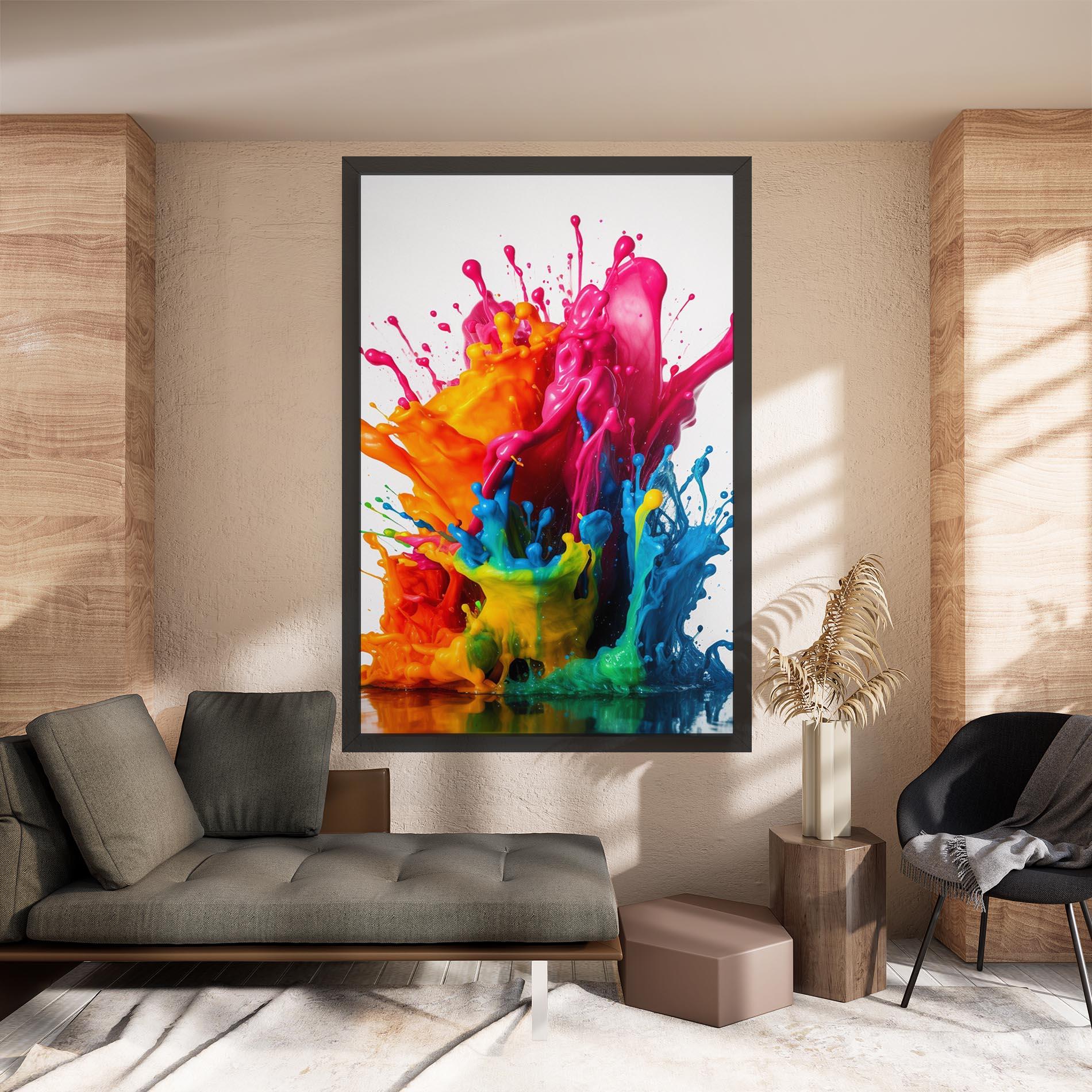 Leinwandbild Colorful Explosion Paint mockup 8